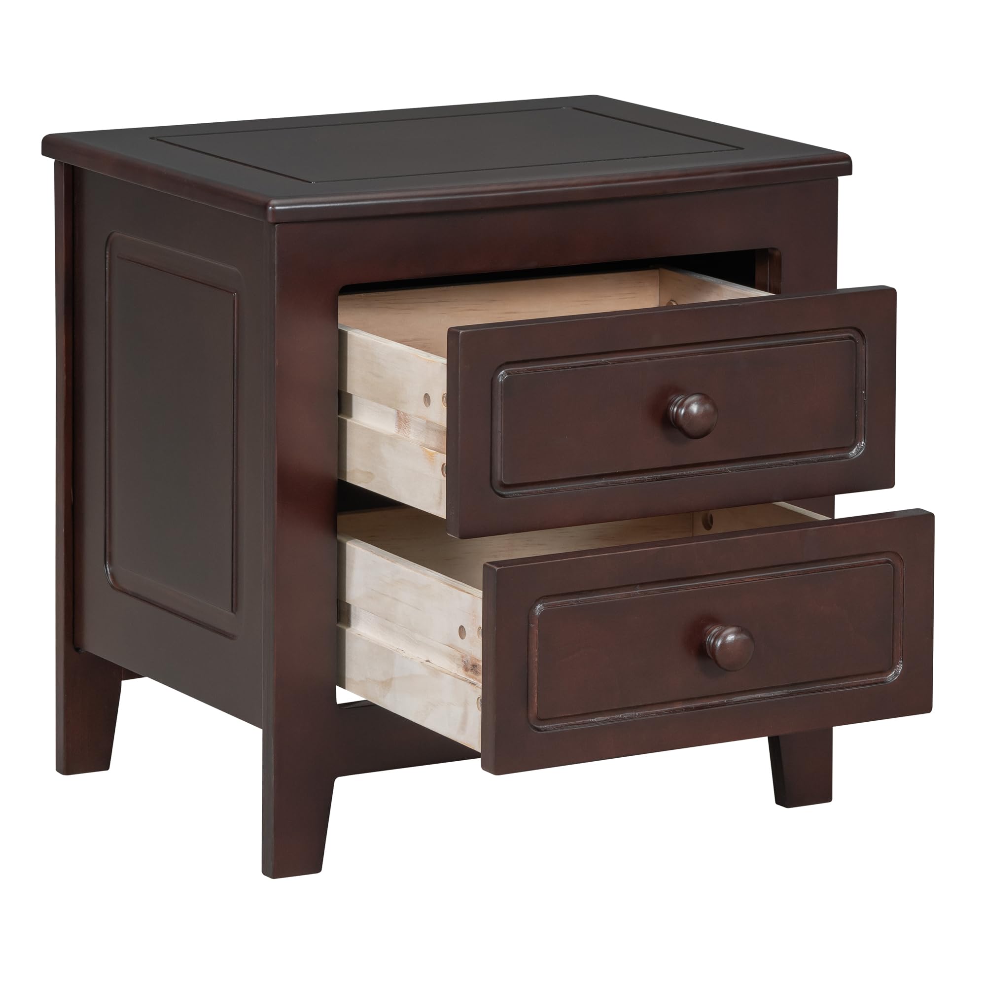 Quarte 3-Piece Retro Wooden Bedroom Set - Full Size Platform Bed with 2 Nightstands, Dark Walnut Finish - Perfect for Teens & Adults - Ideal for Small Spaces, Guest Rooms & Modern Farmhouse Decor