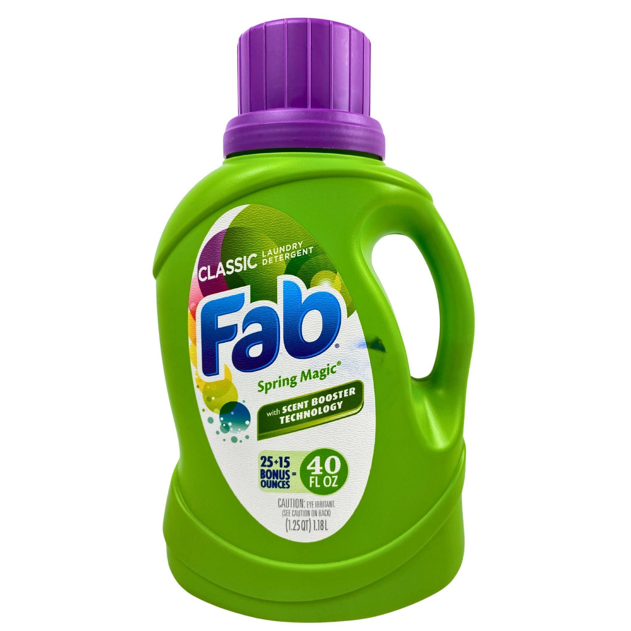 FAB Laundry Detergent 40OZ (9 Pack) - High Efficiency Liquid Laundry Soap for All Machines, Perfect for Large Families & Bulk Laundry Needs