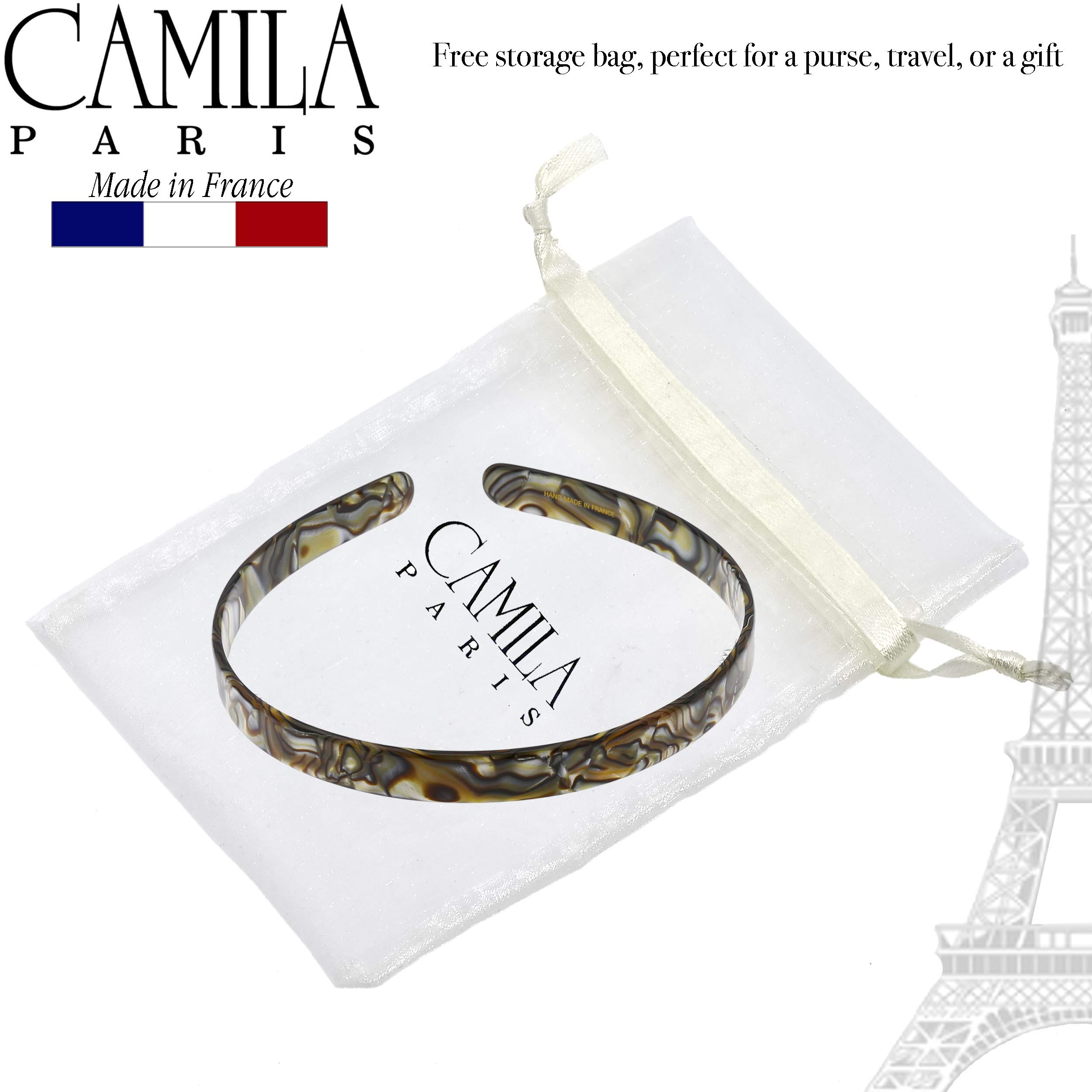 Camila Paris CP2005 French Headband for Women - Handmade Onyx Hair Band with Strong Hold Grip | Lightweight, Flexible & Non-Slip | Durable Styling Hair Accessories for Girls & Women | Made in France | Perfect for Workouts, Weddings & Everyday Wear