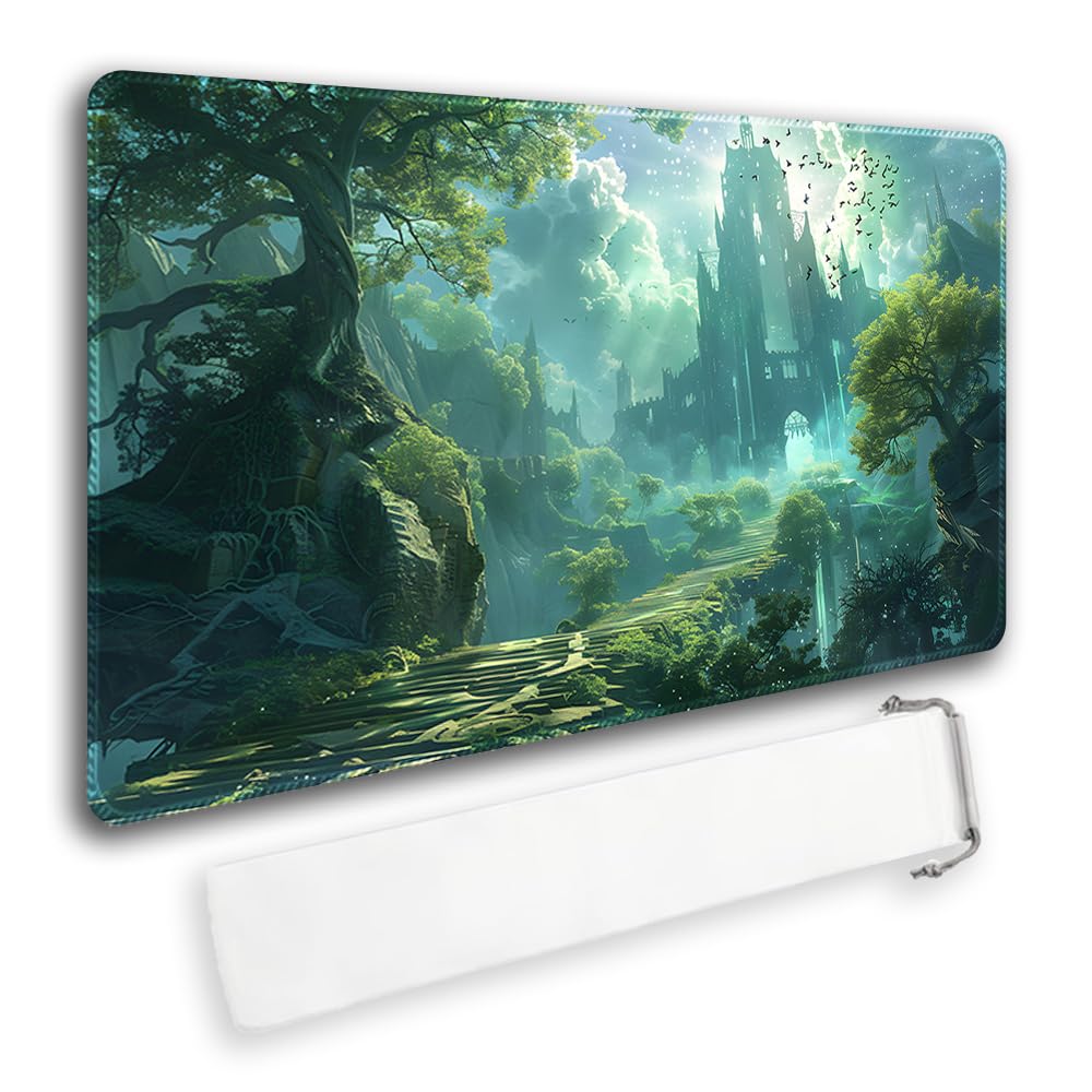 Premium MTG Playmat with Zone Markings & Locking Edges - Waterproof Storage Bag Included - Durable TCG Game Mat for Magic: The Gathering - Perfect for Tournaments, Casual Play & Card Protection