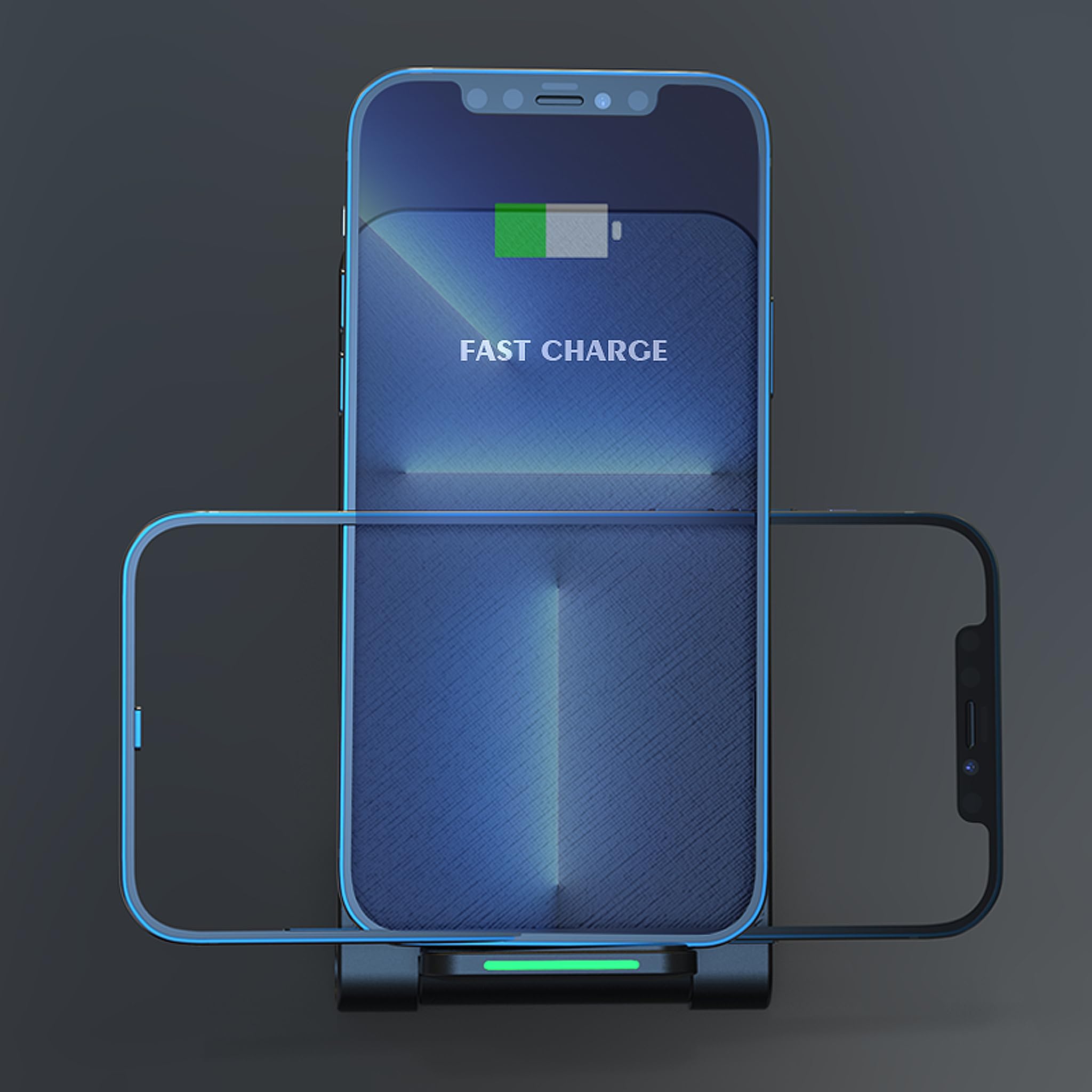 Pipestation 15W Fast Wireless Charger Stand for iPhone & Samsung - Qi Certified Wireless Charging Station for iPhone 15/14/13/12/11, Samsung S23/S22/S21 - Adjustable Phone Stand (Black) | Perfect for Bedside, Office & Travel Charging