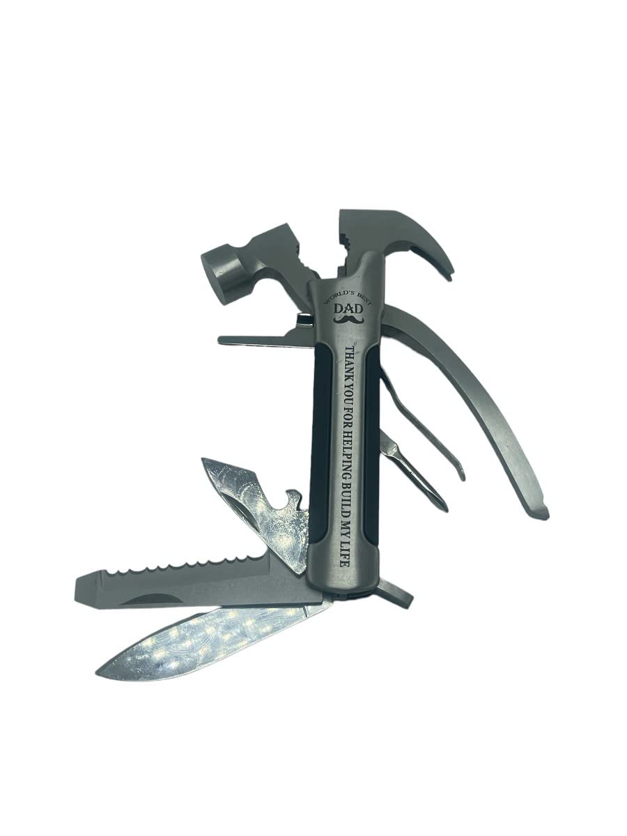 Best Multitool Hammer Survival Kit - Stainless Steel Gifts for Dad Birthday, Christmas, Father's Day | Perfect Presents from Daughter, Son & Kids | Ideal for Camping, Hiking, Outdoor Adventures & DIY Projects (X002UF37Q3)