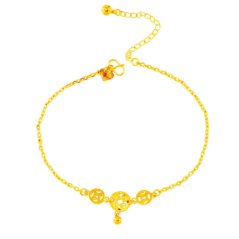 14K Gold Anklet for Women - Delicate Adjustable Ankle Bracelet - Perfect for Beach, Summer & Boho Style Outfits