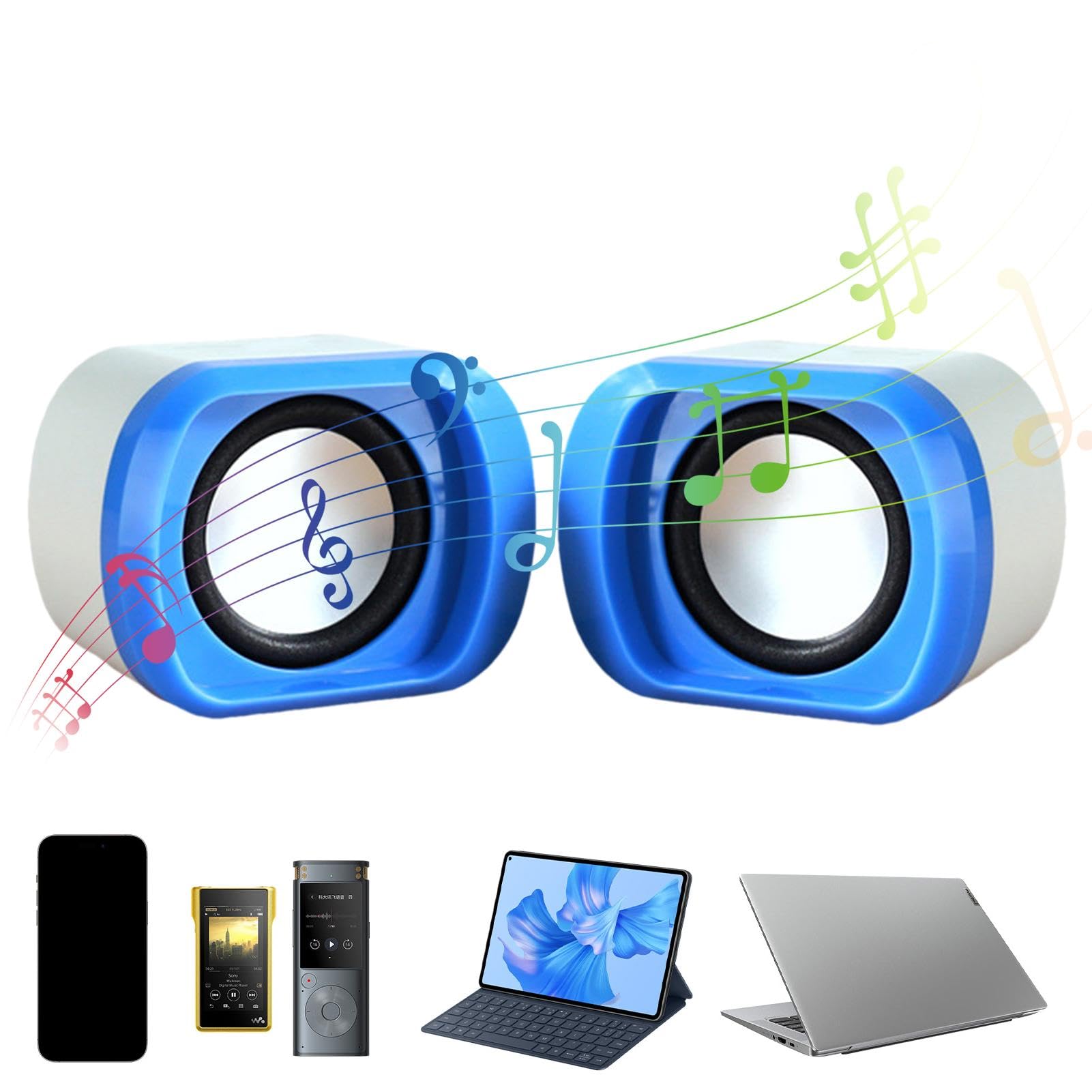 zwxqe Clear Sound Quality USB Speaker | Compact USB Desktop Speakers for PC & Laptop | USB Multimedia Computer Speakers for Home Office, Gaming & Music