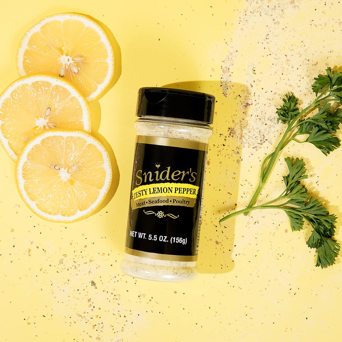 Snider's Zesty Lemon Pepper Seasoning 5.5 oz - Premium All-Natural Spice Blend for Chicken, Fish, Vegetables & More | Perfect for Grilling, Roasting & Everyday Cooking