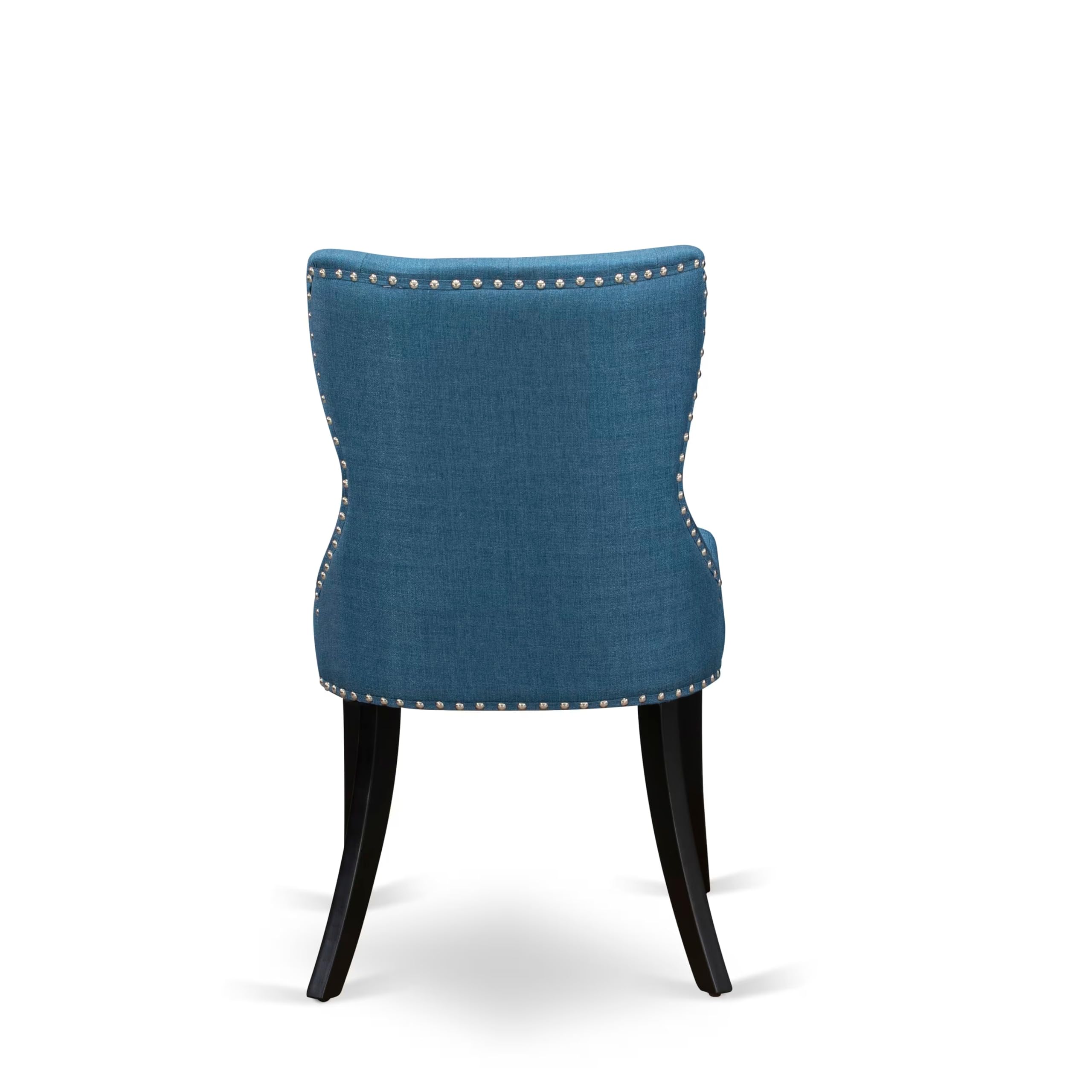 East West Furniture 5-Piece Kitchen Dining Set with Rectangle Table & 4 Blue Fabric Chairs - 36x60 Inch V-Leg Table for Small Spaces - Perfect for Breakfast Nook, Apartment Dining, and Family Meals