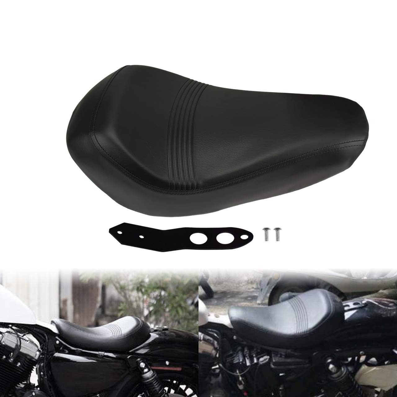 HDBUBALUS Motorcycle Front Driver Solo Seat Cushion for Harley Sportster XL48 1200X XL72 1200V (2016-2020) - Comfortable Replacement Seat Pad for Long Rides & Cruising