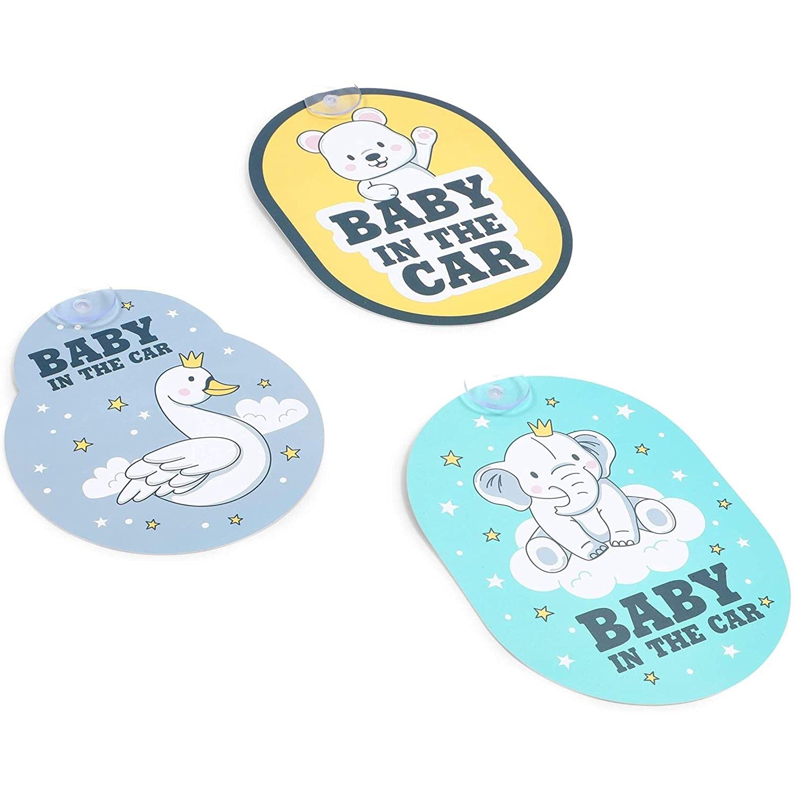 Zodaca Car Window Decals for Baby on Board - 3 Pack Waterproof Vinyl Stickers for Safe Driving & Family Travel