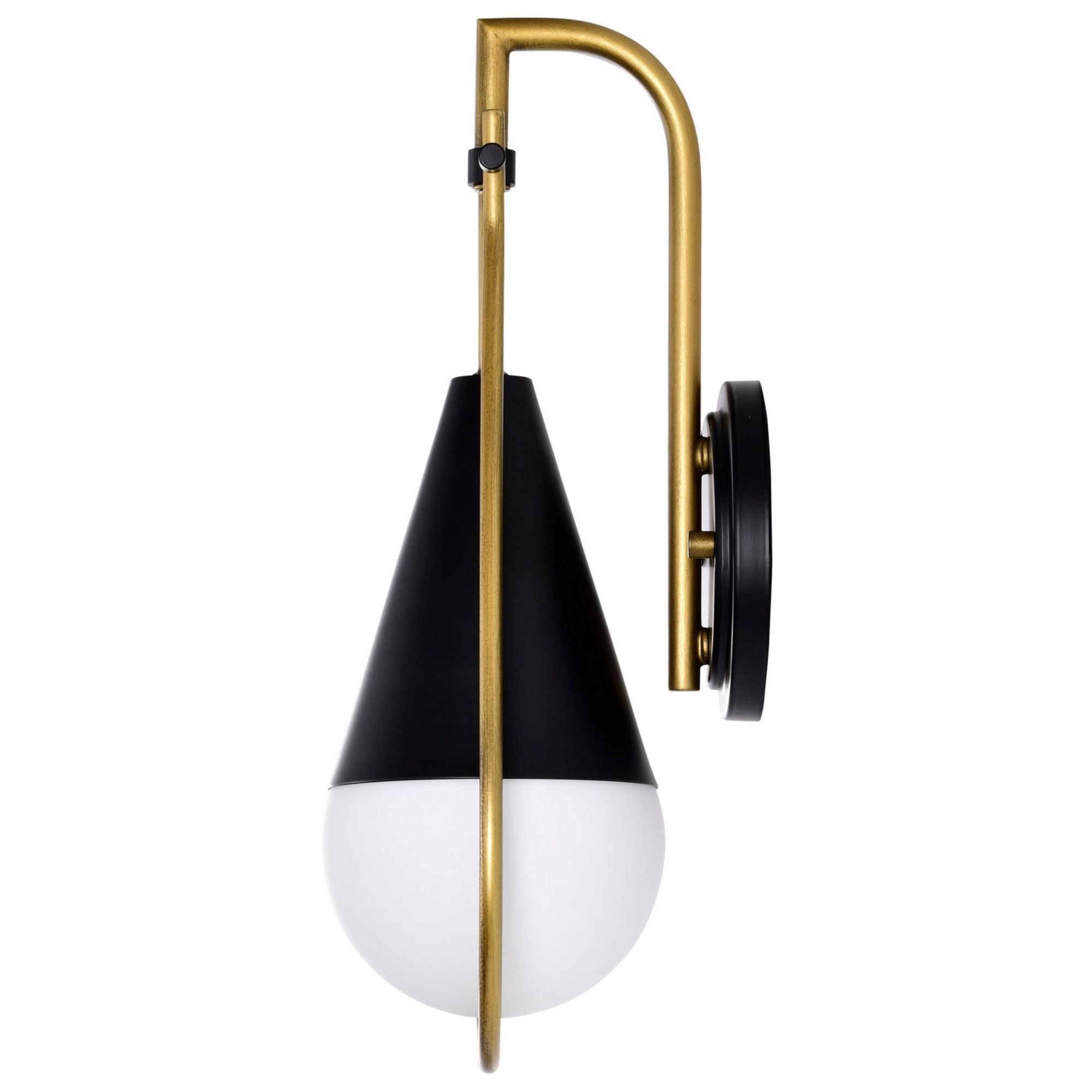 Admiral 15 Inch Wall Sconce Light Fixture - Matte Black & Natural Brass Finish - Perfect for Bedroom, Living Room, and Hallway Lighting