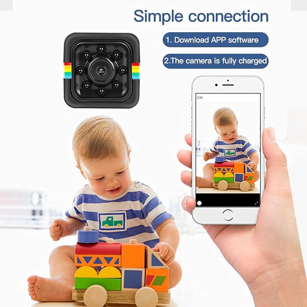 Mini Hidden WiFi Wireless Spy Camera 1080P - Tony Home Security Camera with Night Vision for Indoor/Outdoor Use, Small Pet/Dog Monitoring Camera with Real-Time Mobile Phone App - Perfect for Baby Monitoring, Home Surveillance & Pet Care
