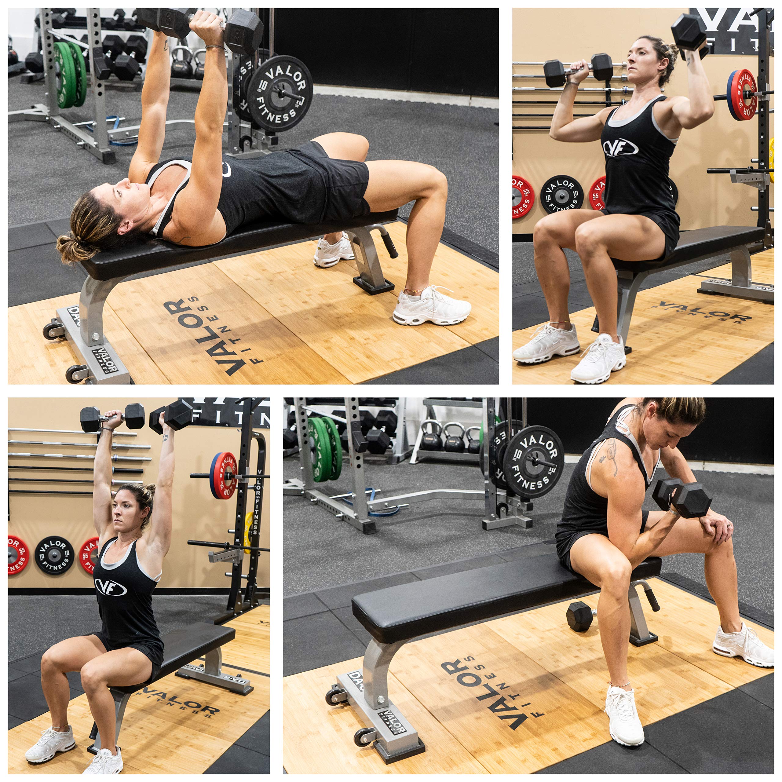 Valor Fitness Flat Weight Bench - Heavy Duty Steel Frame & High Density Padding - Perfect for Home Gym, Strength Training & Workout Benches