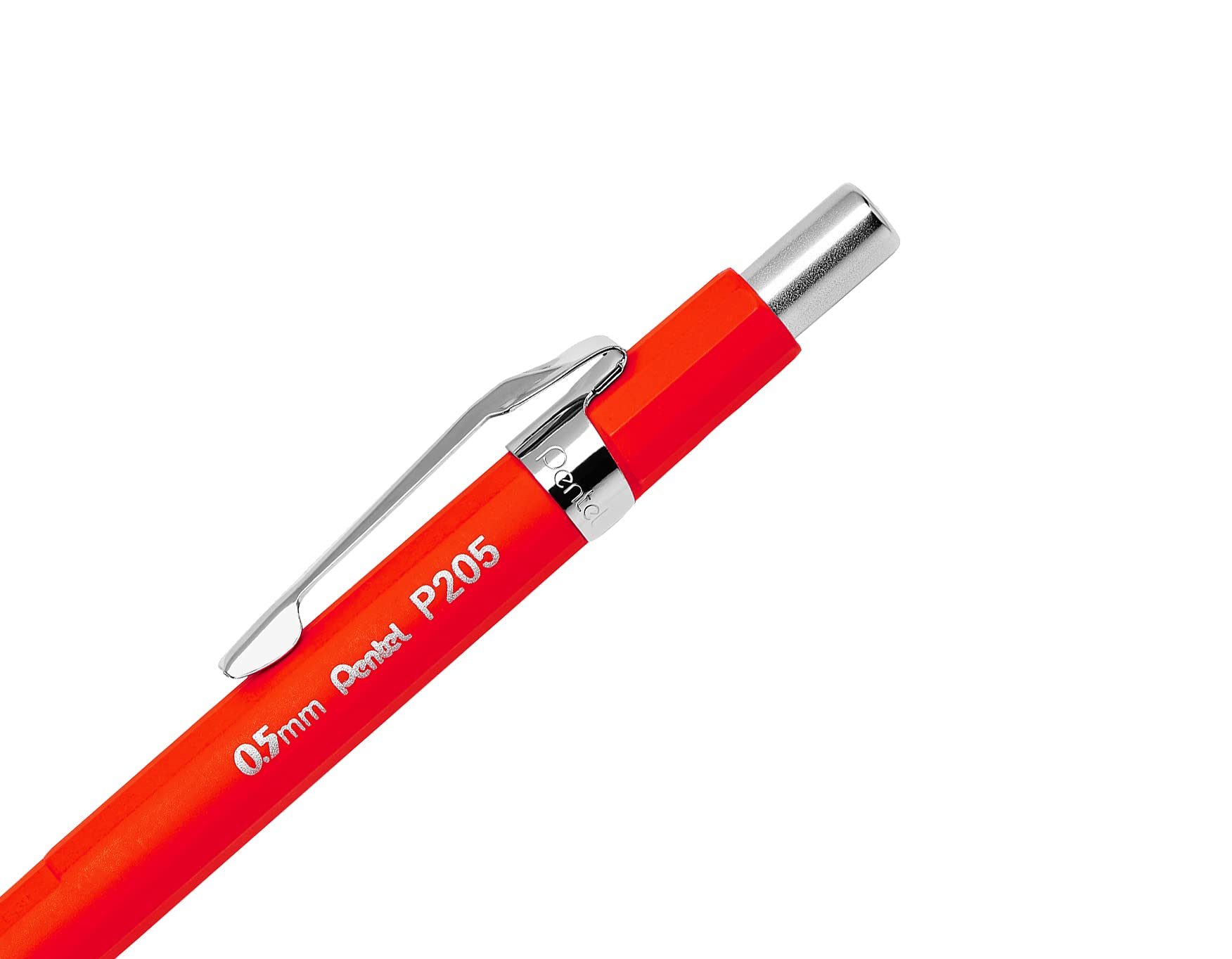 Pentel P205-F Mechanical Pencil - Red Barrel for Writing & Sketching