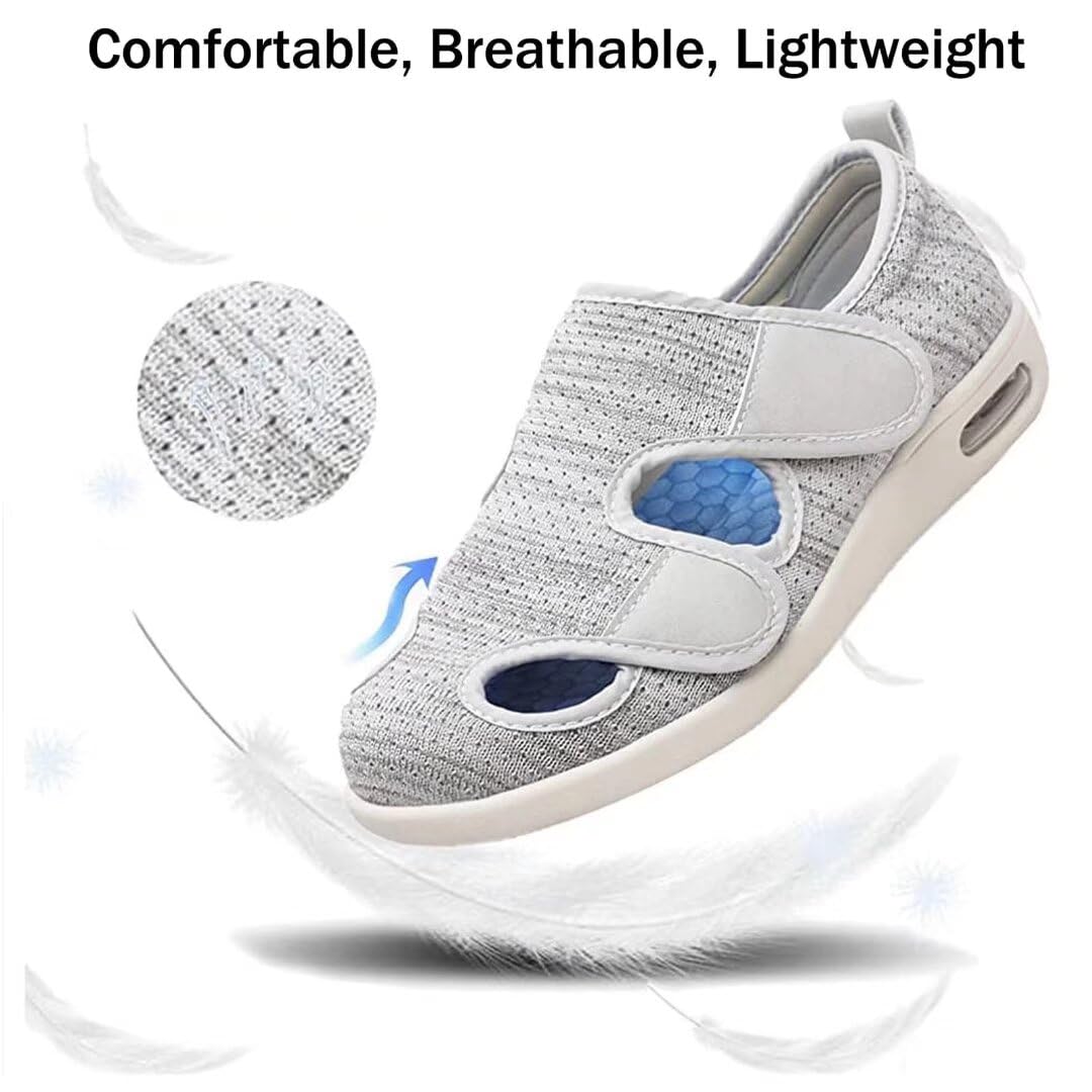 Hovoto Diabetic Shoes for Women & Men - Extra Wide Width Orthopedic Walking Shoes with Memory Foam for Swollen Feet - Adjustable Medical Comfort Shoes for Daily Walking & Diabetic Foot Care