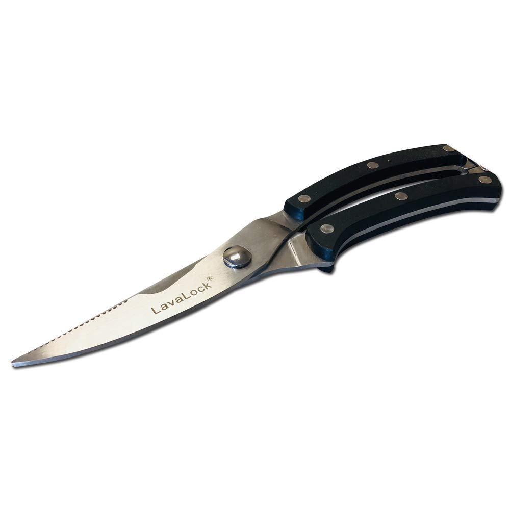 LavaLock Heavy Duty BBQ Scissors - Stainless Steel Poultry Shears for Kitchen & Grilling