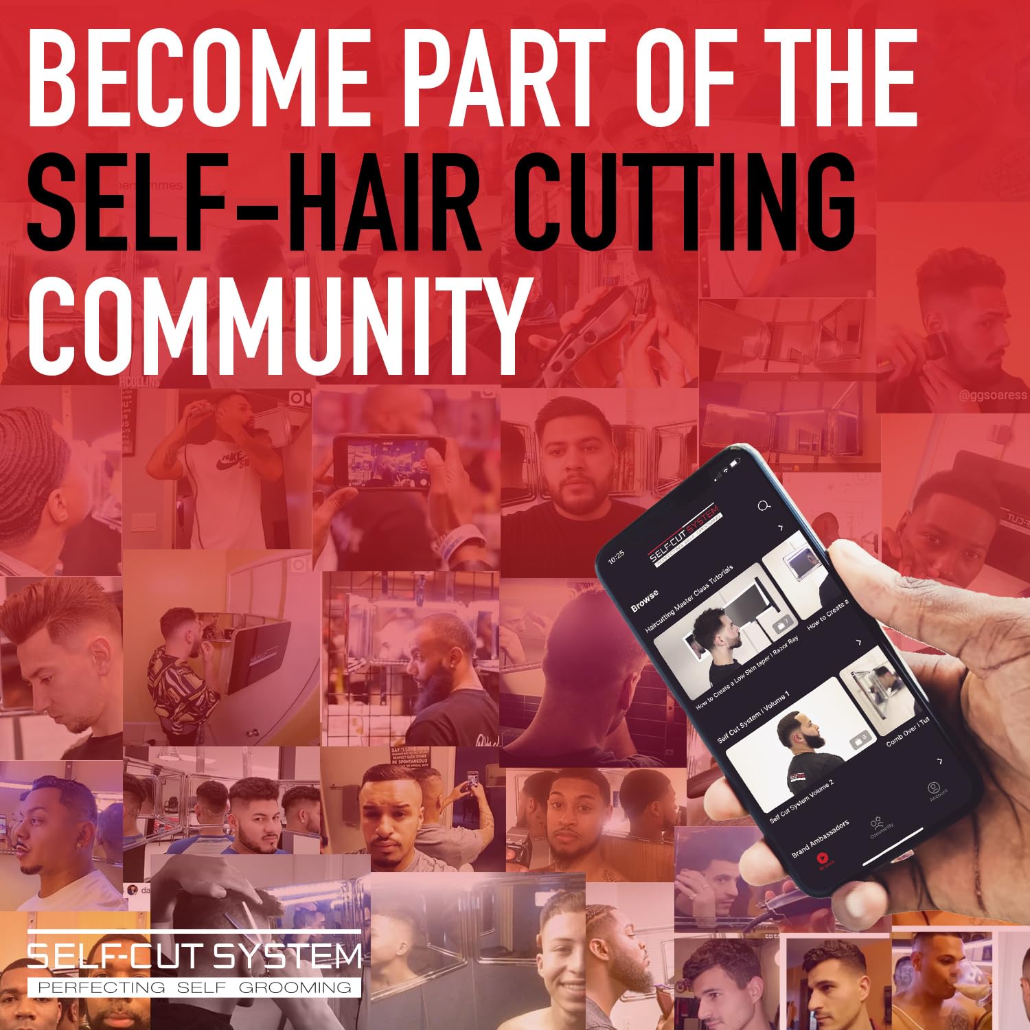 Self Cut System 4.0 Portable Hair Clipper Kit - Mini Travel Size, Retro Design for Men's Grooming | Perfect for Home, Travel & Salon Use