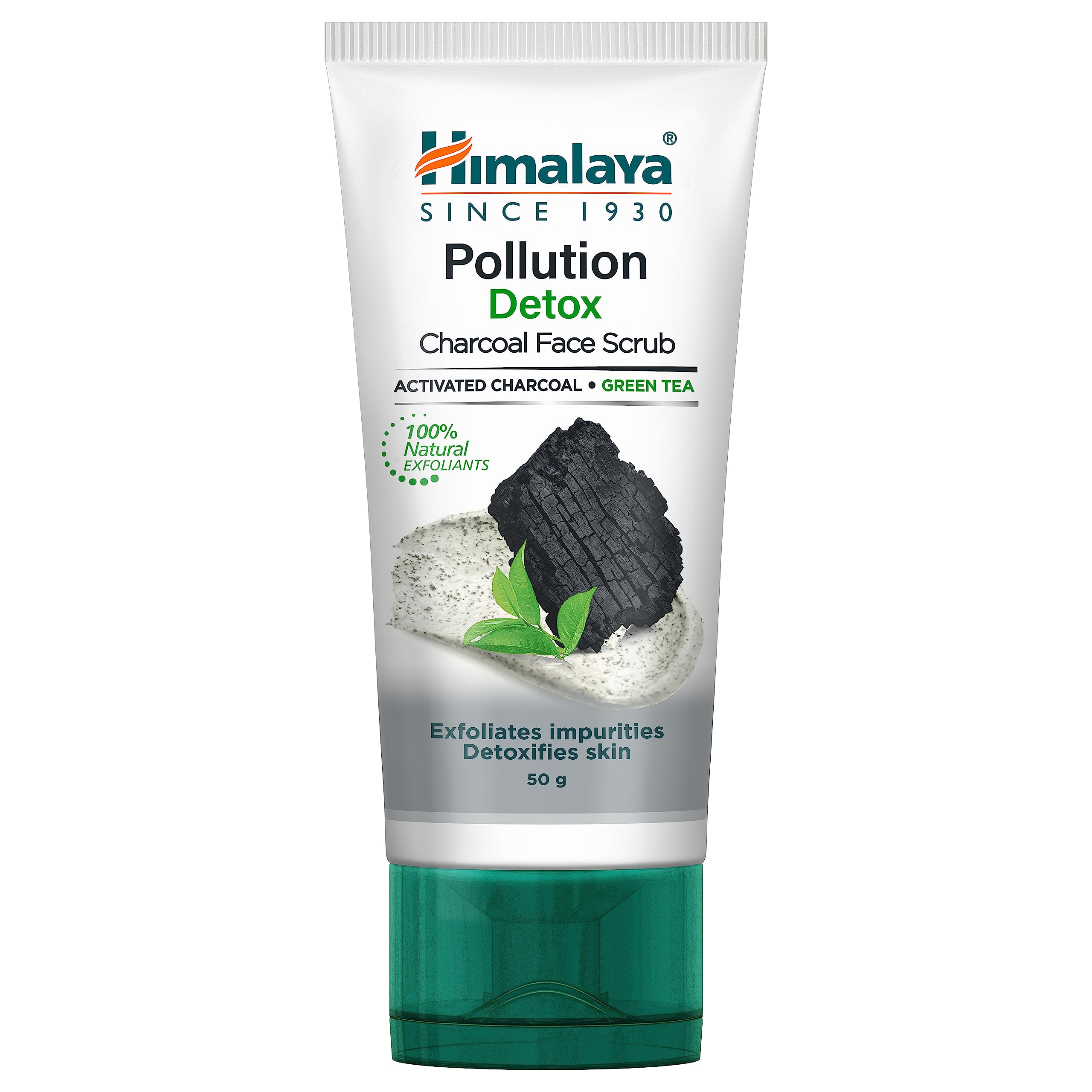 Himalayan Pollution Detox Charcoal Face Scrub 50g - Deep Cleansing & Exfoliating for Acne, Blackheads & Oily Skin | Perfect for Daily Skincare Routine & Travel