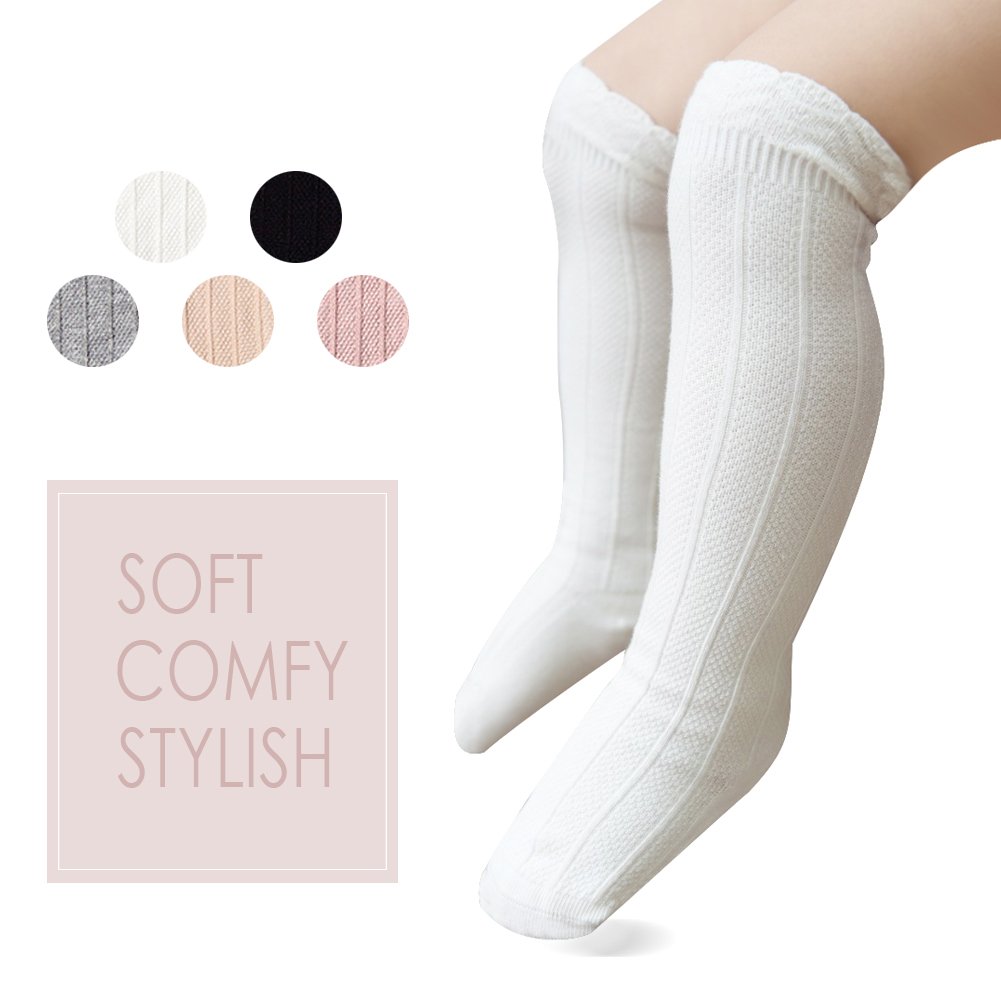 EPEIUS Baby Girls & Boys Knee High Socks - Uniform Tube Ruffled Stockings for Infants & Toddlers (3/5 Pack) - Perfect for School, Dance, Dress Up & Special Occasions