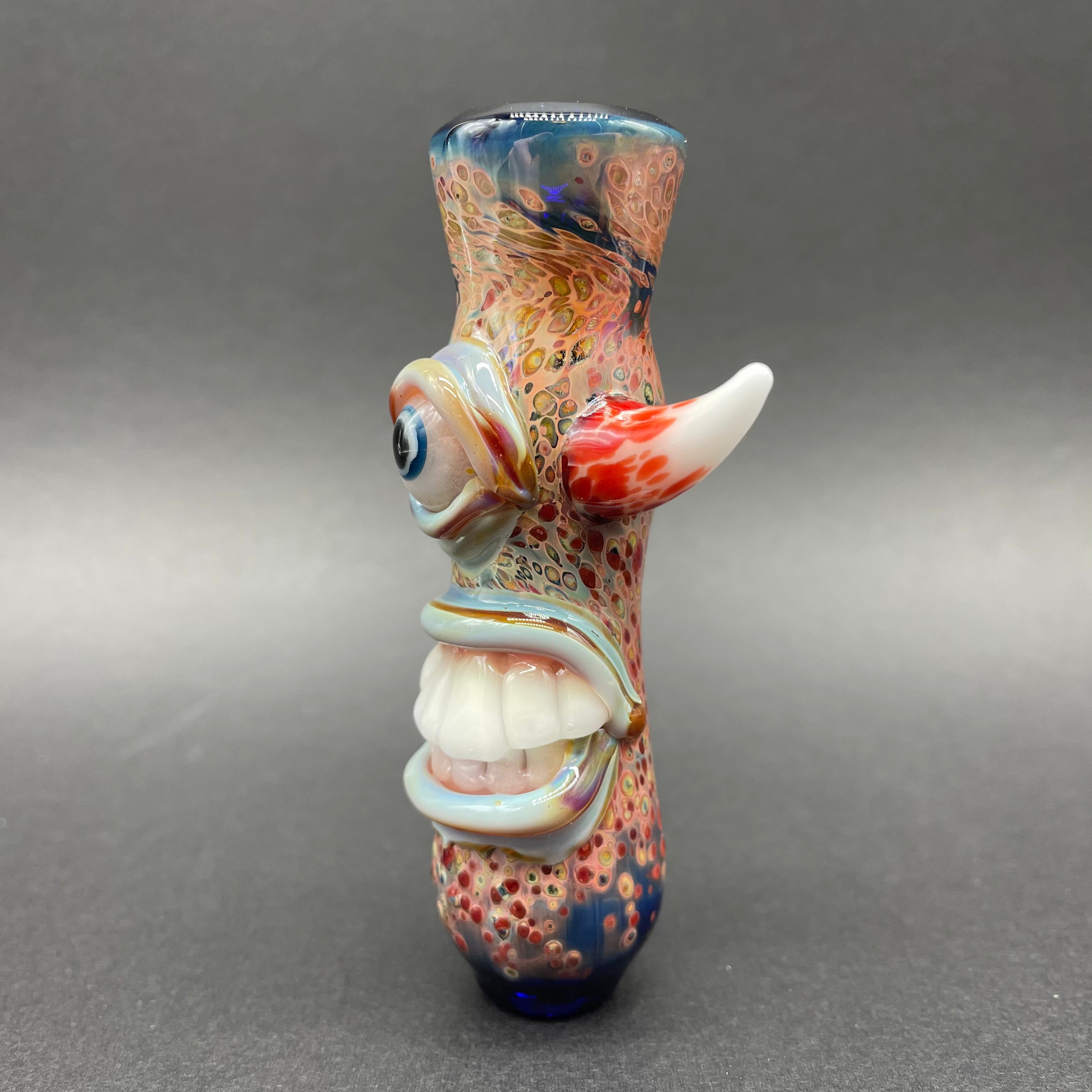 Cyclops Chillum Glass Pipe - Handmade Smoking Pipe for Herbs & Tobacco | Perfect for Travel, Camping & Outdoor Use