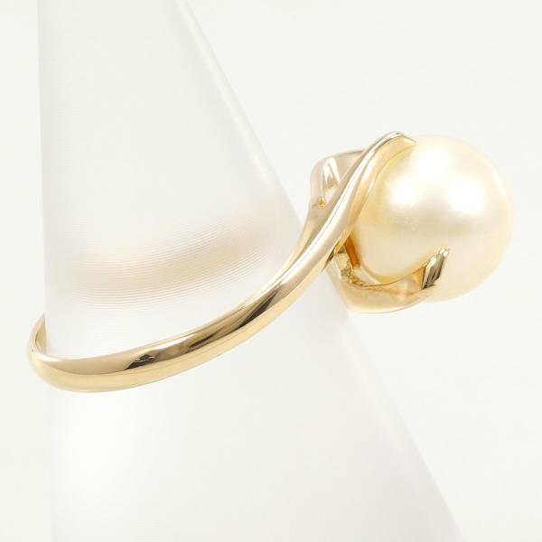 18K Yellow Gold Pearl Ring - 9mm Round Cultured Pearl Jewelry for Women, Elegant Bridal & Evening Wear Accessory