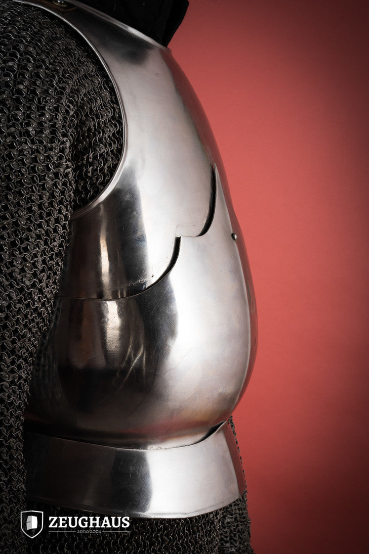 15th Century Medieval Breastplate - 1.6mm Polished Steel Armor for LARP, Cosplay & Historical Reenactment