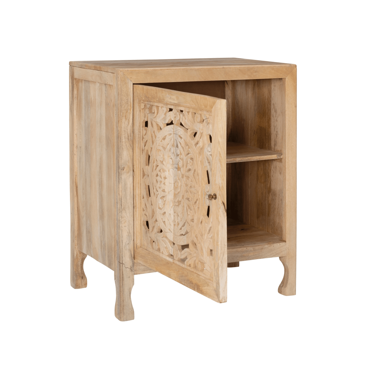 Hand Carved Wooden Cabinet - Handmade Indian Design Solid Wood Furniture for Living Room, Bedroom & Home Decor | Traditional Storage Solution for Home Organization