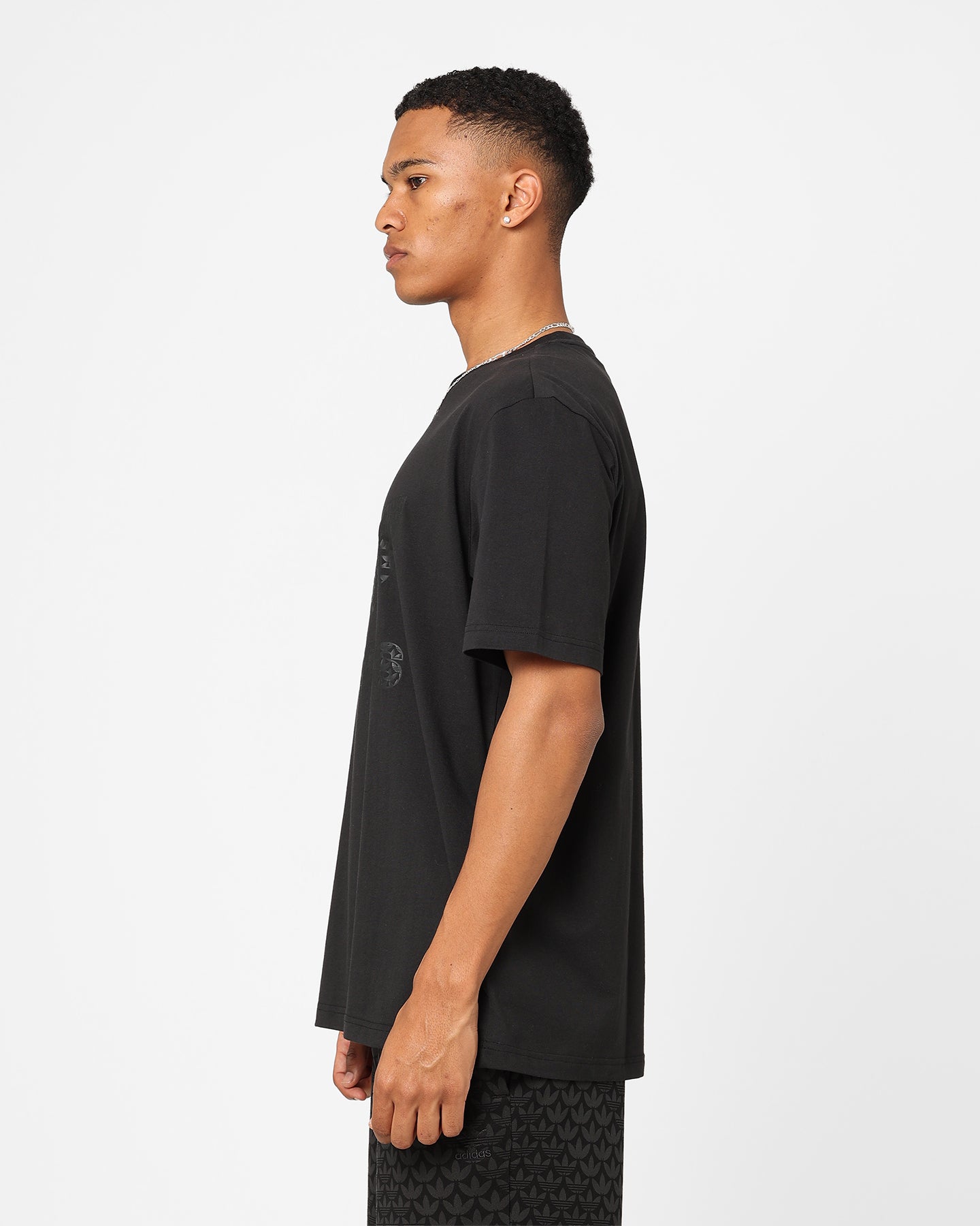 Adidas Adicolor Graphics Monogram T-Shirt for Men - Black Cotton Casual Tee for Streetwear & Everyday Outfits