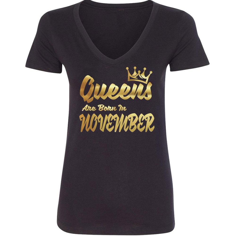 Queens are Born in January-December | Women's Gold Crown T-Shirt | Slim Fit Zodiac Capricorn Top | Fashionable Outfit Shirt for Women | Perfect for Birthdays, Parties & Casual Wear