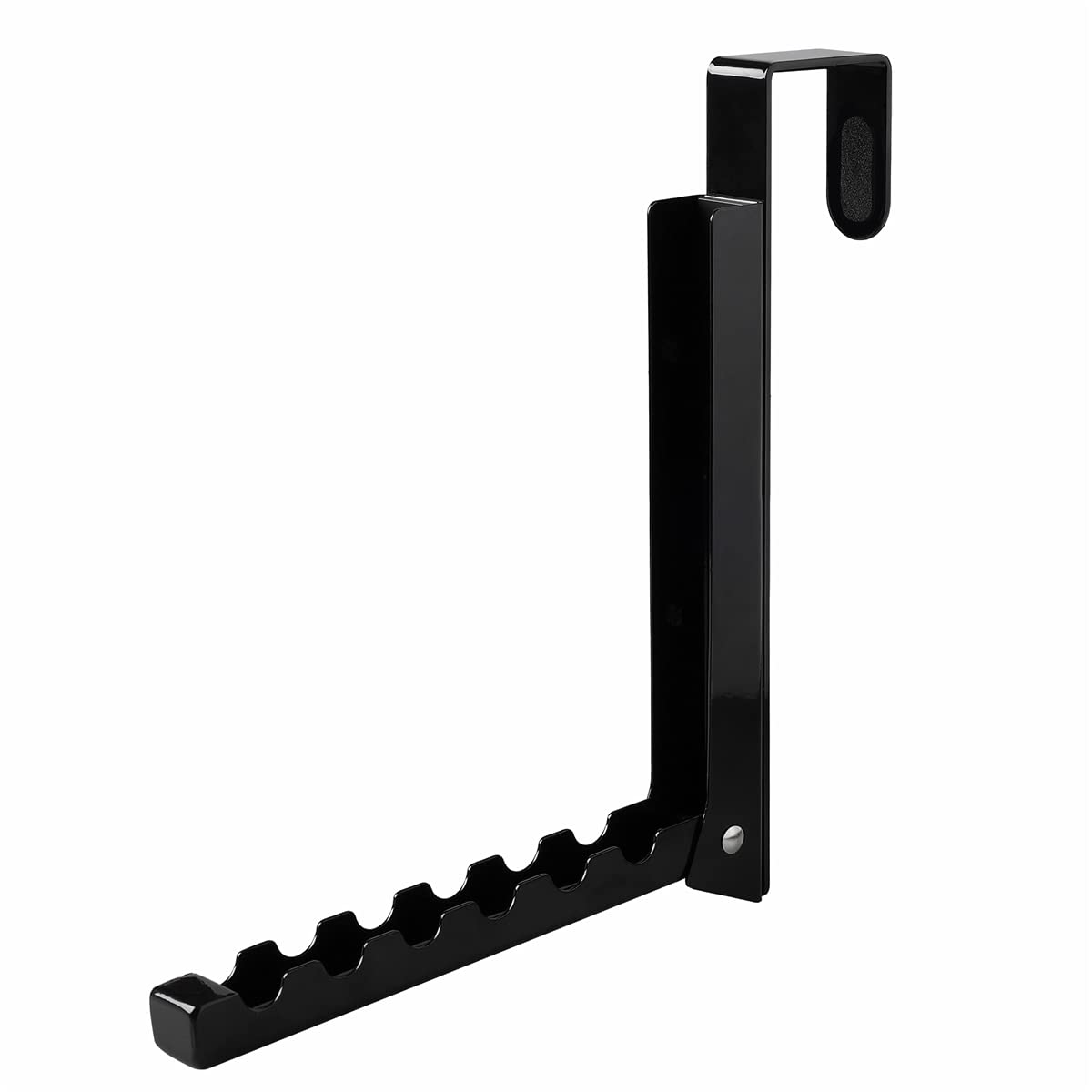 Over The Door Hooks Hanger - Foldable Drying Rack with 6 Grooves for Clothes, Towels, Coats, Bags & Robes - Space Saving Black Laundry Organizer for Bathroom, Bedroom & Closet (1 Pack) - Perfect for Small Spaces & Apartment Living