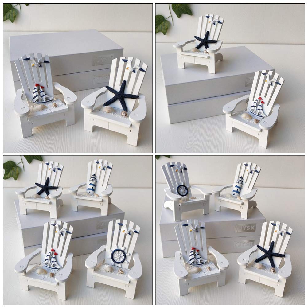 2Pcs Miniature Wooden Chair Decor - Small Home & Office Decoration Ornaments for Dollhouse, Bookshelf, and Tabletop Display