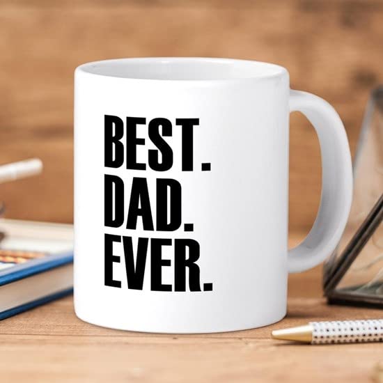 Best Dad Ever 20 oz Ceramic Coffee Mega Mug - Large Insulated Coffee Cup for Office, Home & Gifts | Funny Father's Day Present, Birthday Gift Idea for Dad