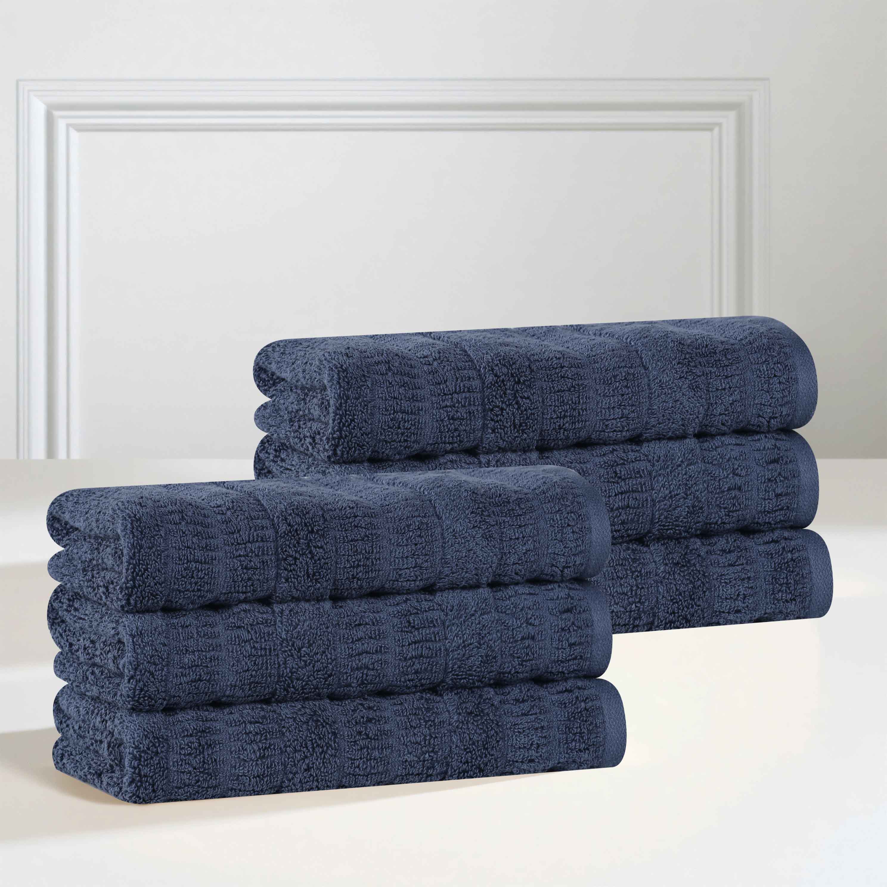 Premium Mika Smart Twist Cotton Solid Hand Towels - Soft & Absorbent, Set of 6 (12x12 inches) - Perfect for Kitchen, Bathroom, Gym & Travel