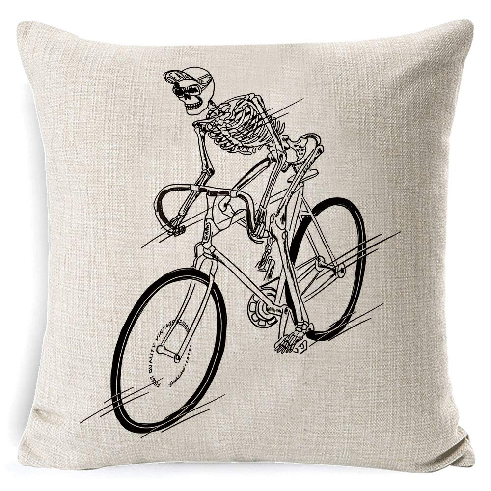 Spooky Halloween Pillow Covers - Set of 4 Skull & Pumpkin Throw Pillow Cases 18x18 Inch, Cotton Linen Blend for Sofa, Bed, Couch Decor - Perfect for Halloween Party, Home Decor, and Seasonal Festive Atmosphere