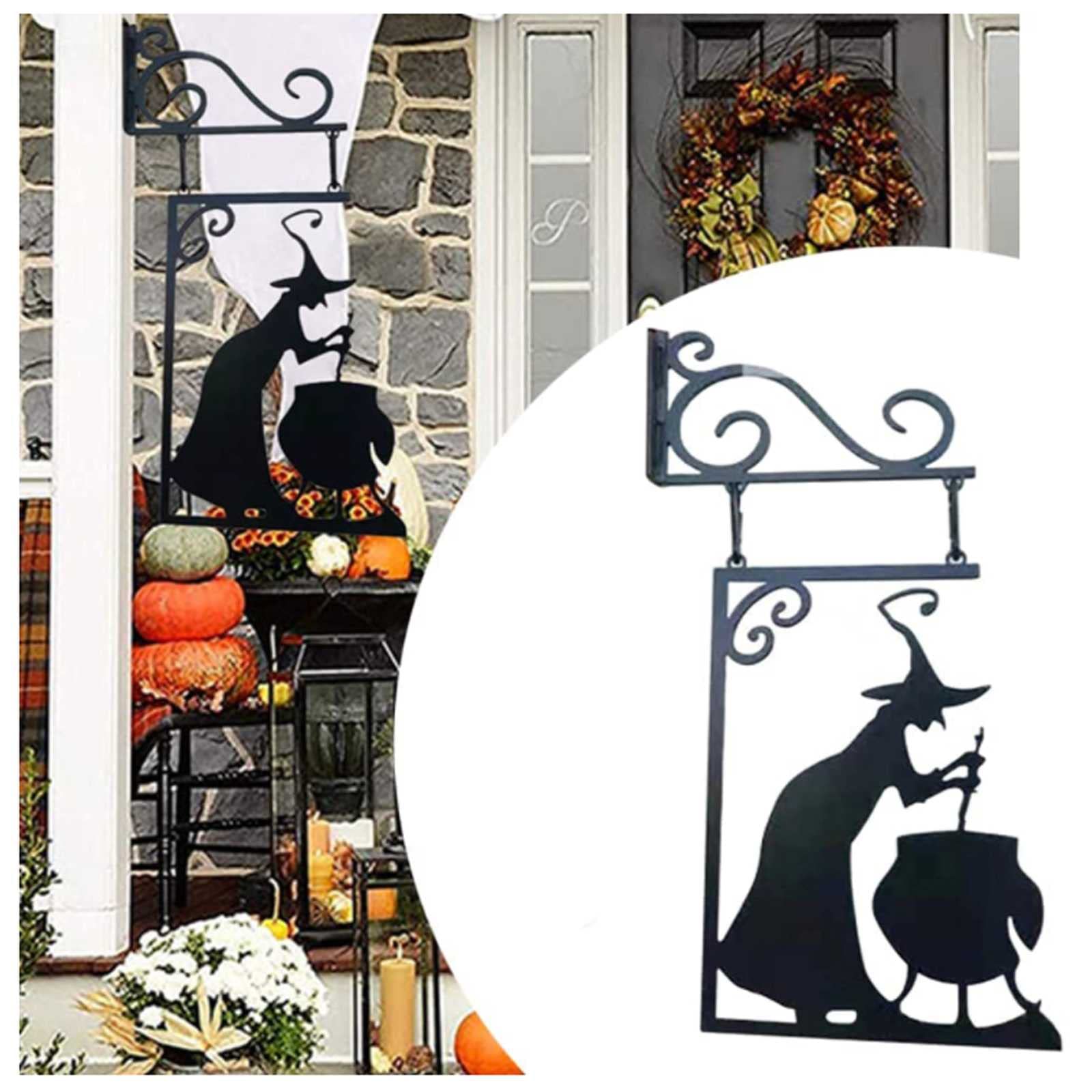 BENJUNC Halloween Witch Silhouette Wall Decor - Leaking Boiler Cauldron Hanging Art for Spooky Home Decor | Perfect for Halloween Party, Haunted House & Gothic Interior Design