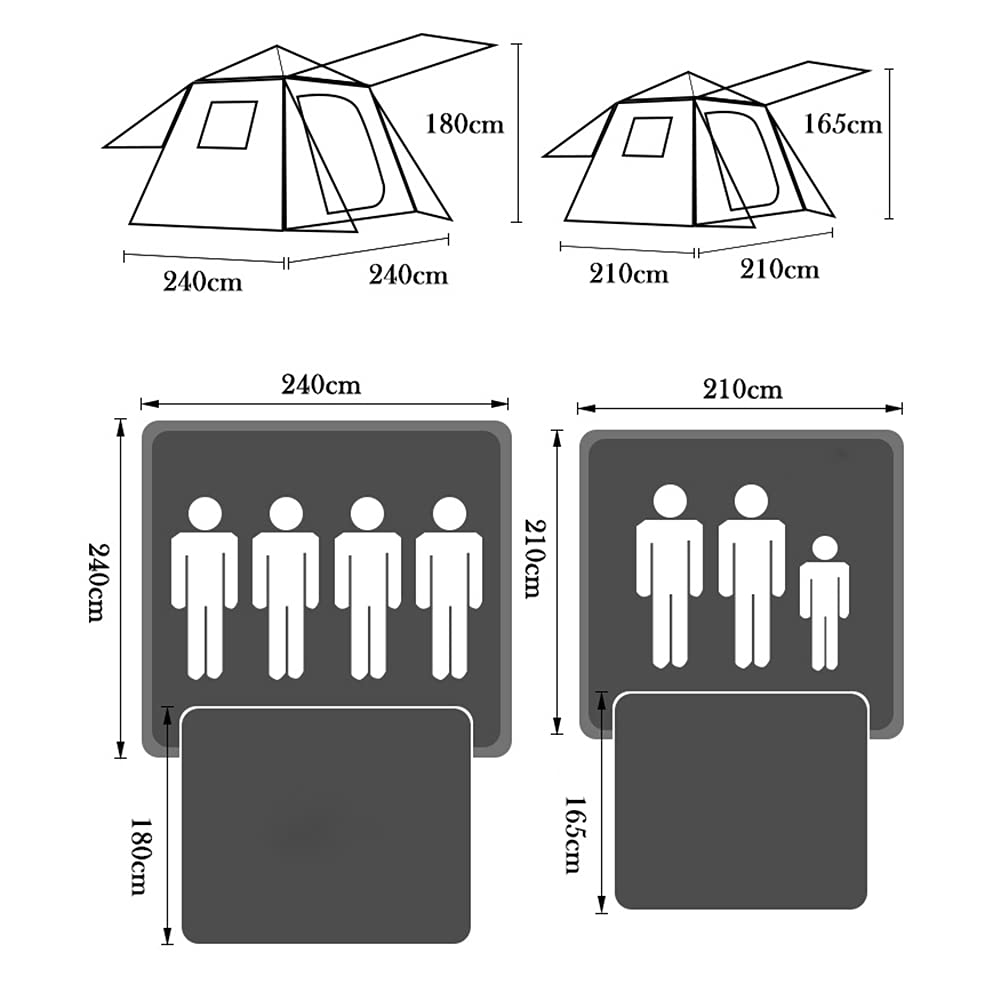 **3-4 Person Pop-Up Camping Tent - Instant Hydraulic Setup, Double Door Hiking Tent for Backpacking & Mountain Climbing - Perfect for Family Camping Trips & Outdoor Adventures**