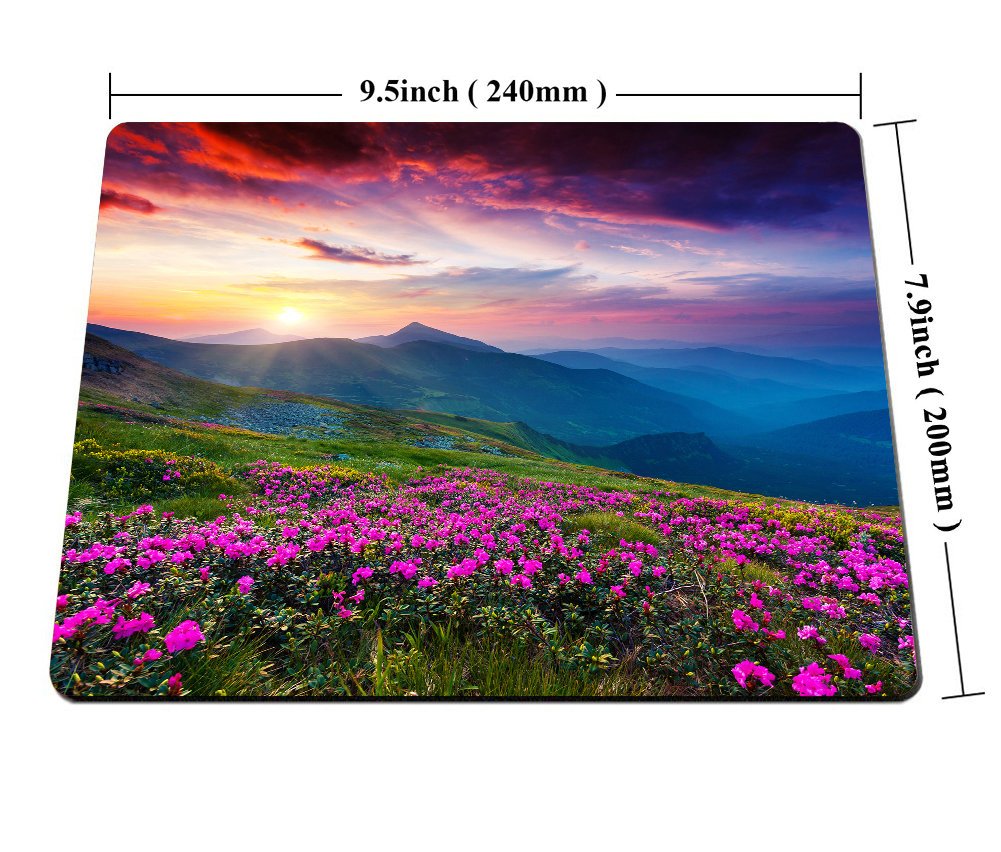 Smooffly Custom Gaming Mouse Pad - Carpathian Nature Purple Flowers Meadow Mountain Scenic Design - Extra Large Non-Slip Mousepad - Perfect Gift for Gamers & Office Use - Ideal for PC, Laptop, Gaming Setup & Home Office Workspace