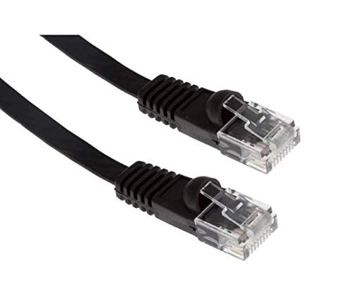 Premium CAT.6 Ethernet Cable 50ft Flat Black - High-Speed Internet Cable for Gaming, Streaming & Home Office - Shielded RJ45 Network Cable with Gold Plated Connectors - Faster Than Cat5e/Cat5 (Ideal for Online Gaming, 4K Streaming & Smart Home Setup)