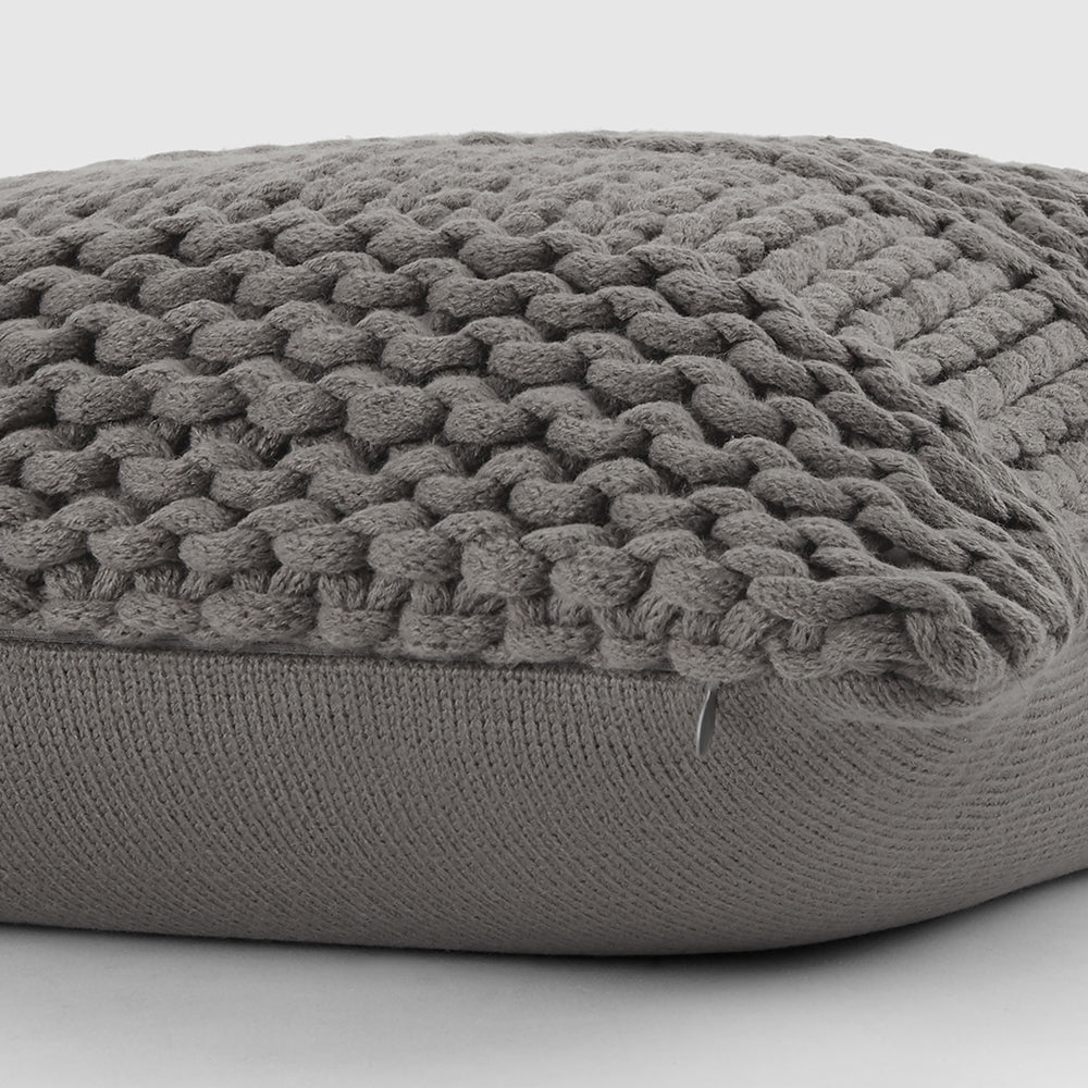 Chunky Knit Throw Pillow Cover with Insert - Soft Boho Decorative Cushion for Sofa, Bed & Home Decor - Cozy Living Room & Bedroom Accent