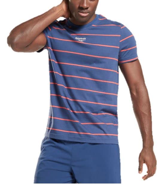 Reebok Men's Small Logo T-Shirt - Comfortable Cotton Casual Tee for Workout, Gym, and Everyday Wear