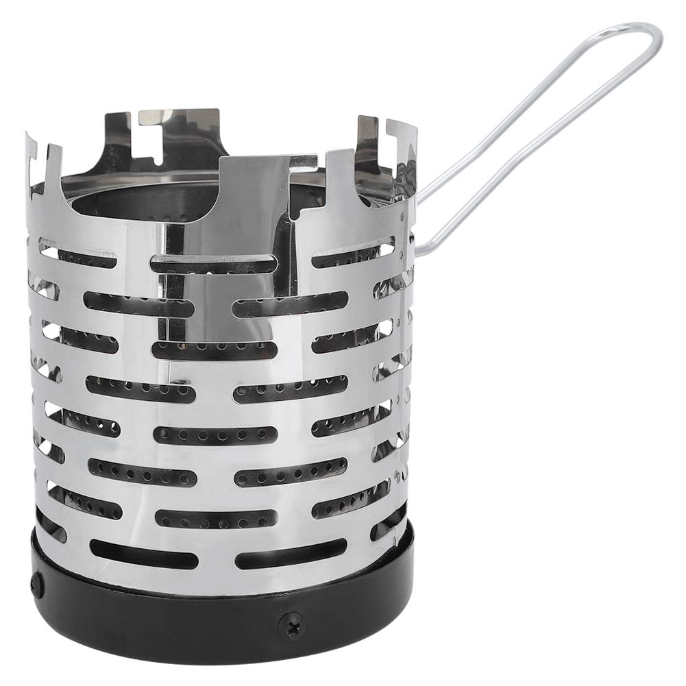 Portable Stainless Steel Mini Heater & Camping Stove Cover with Handle - 4.7x4.7x5.7in Outdoor Heating Solution for Backpacking, Hiking & Emergency Preparedness | Perfect for Tents, RVs & Cold Weather Adventures