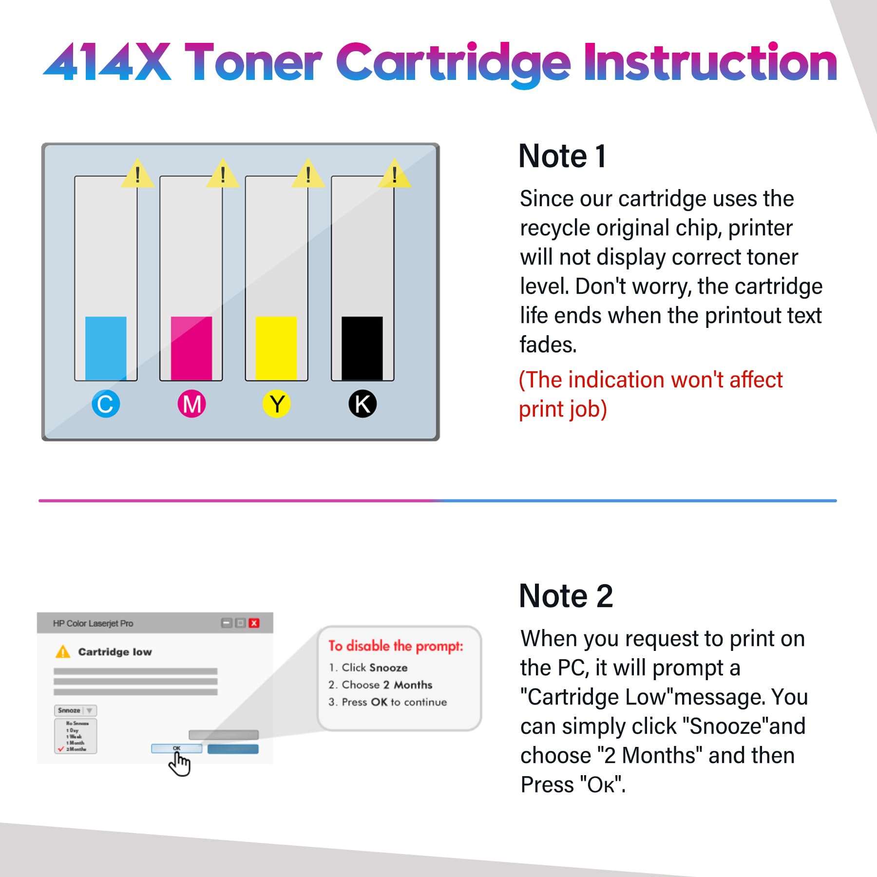 ONLYU Compatible Toner Cartridge Replacement for HP 414X 414A - Works with HP Color LaserJet Pro MFP M479fdw M479fdn M479dw M454dw M454dn M455dn MFP M480f M479 M454 W2020X W2020A (4-Pack, CMYK) - High Yield Printing for Office & Home Use