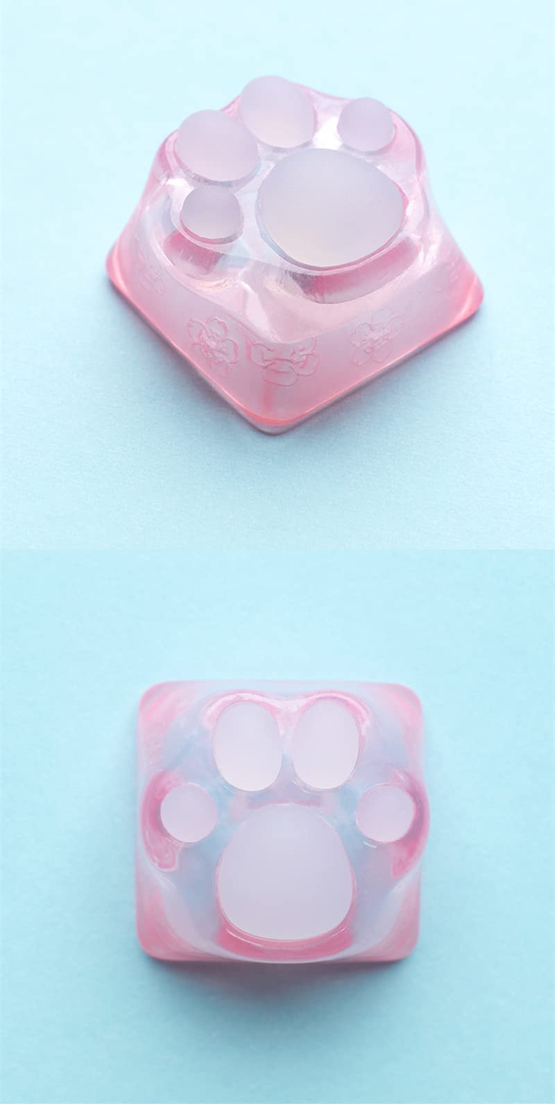 Cute Cat-Claws Keycap for Cherry MX Switches - Gaming Keyboard Accessory (Pink Translucent)