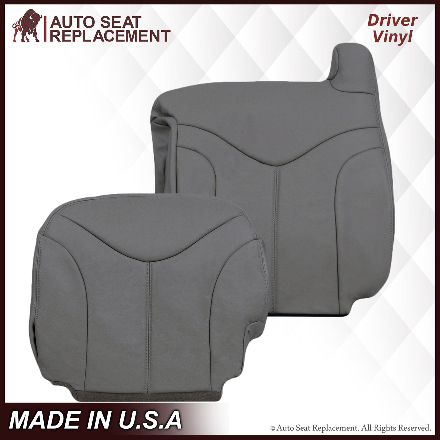 2000-2002 GMC Yukon & Sierra XL Custom Fit Seat Covers - Premium Pewter Gray Car Interior Accessories for Truck & SUV | Perfect for Road Trips, Daily Commute & Off-Road Protection