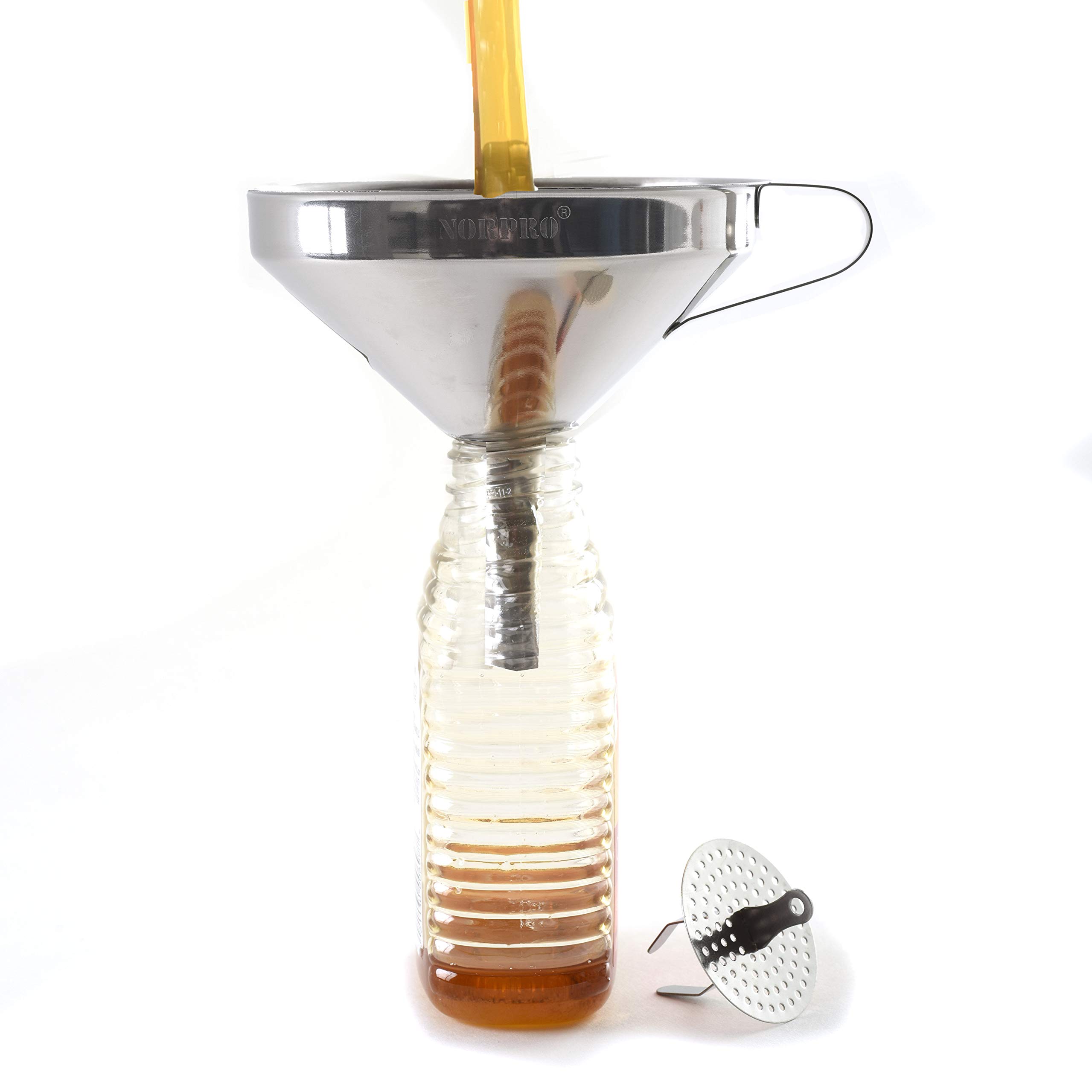 Norpro 5-Inch Stainless Steel Kitchen Funnel with Removable Strainer - Perfect for Cooking, Baking, Canning & Liquid Transfer