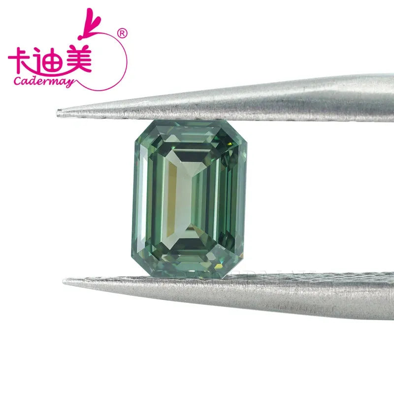 1CT CADERMAY Emerald Cut VVS1 Clarity HPHT Lab-Grown Diamond - Vivid Green Loose Stone with Certificate for Jewelry Making | Engagement Rings, Necklaces & Custom Jewelry Design