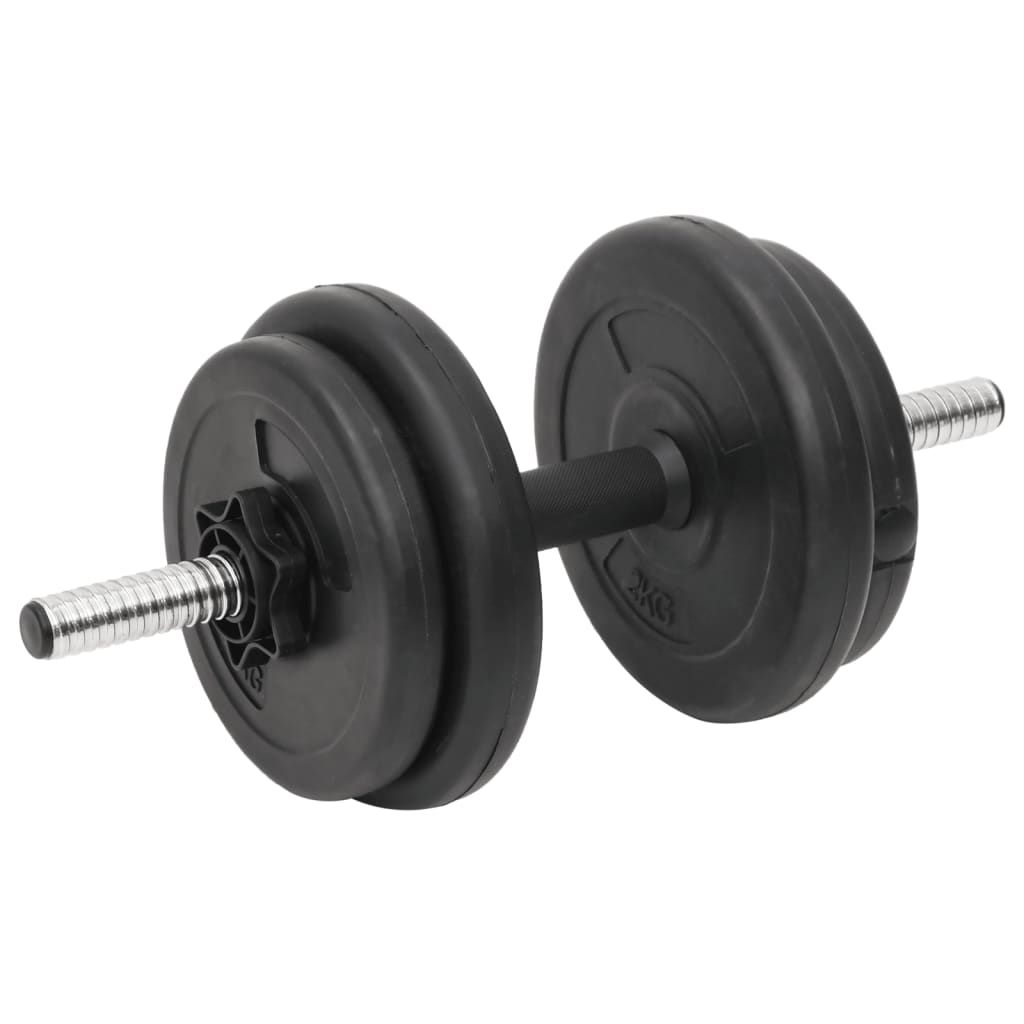 VidaXL 60kg Barbell and Dumbbell Set with Weight Plates - Home Gym Equipment for Strength Training & Weightlifting Workouts
