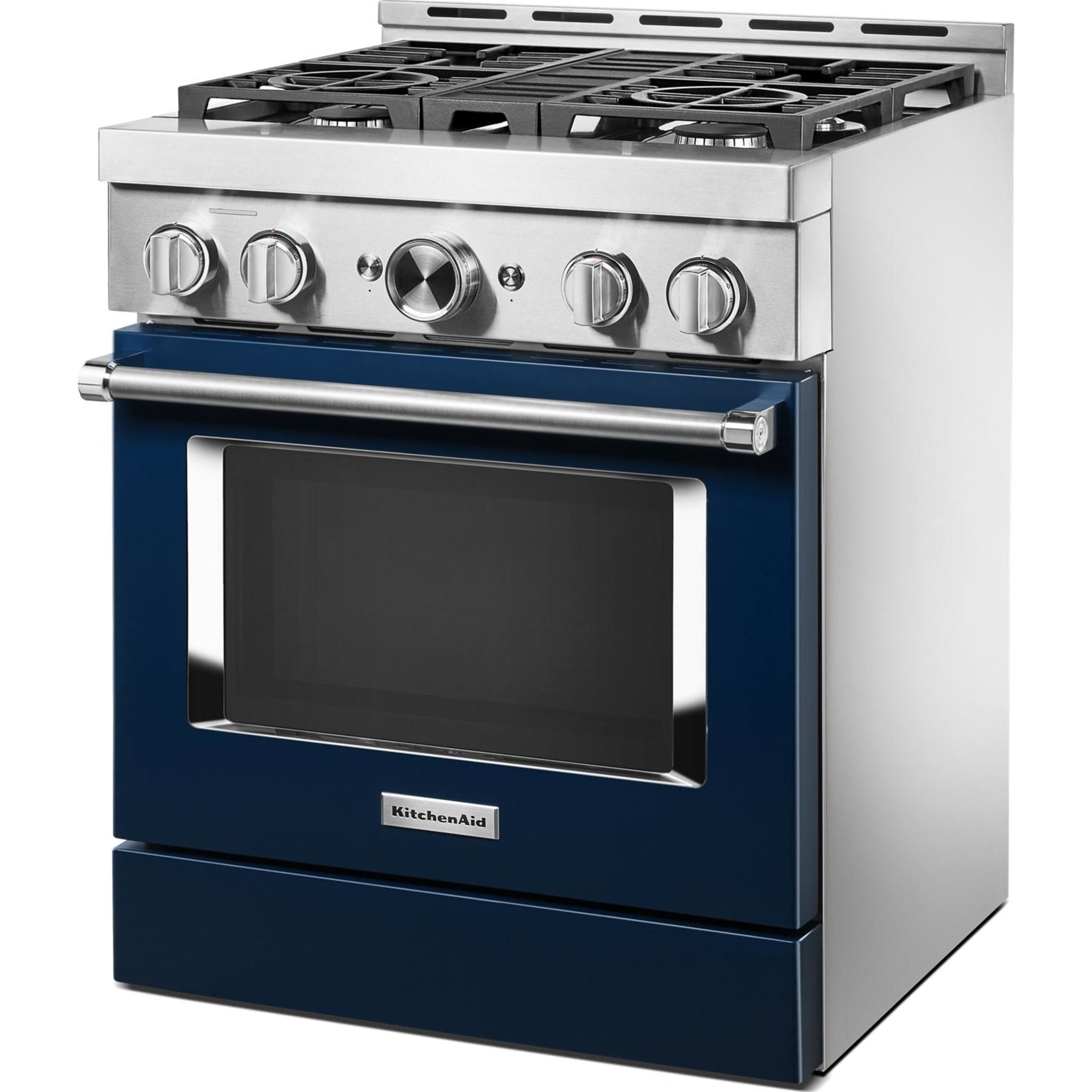 KitchenAid KFGC500JIB 30 Inch 5-Burner Gas Range Stove in Ink Blue - Professional Cooking for Home Chefs & Family Kitchens