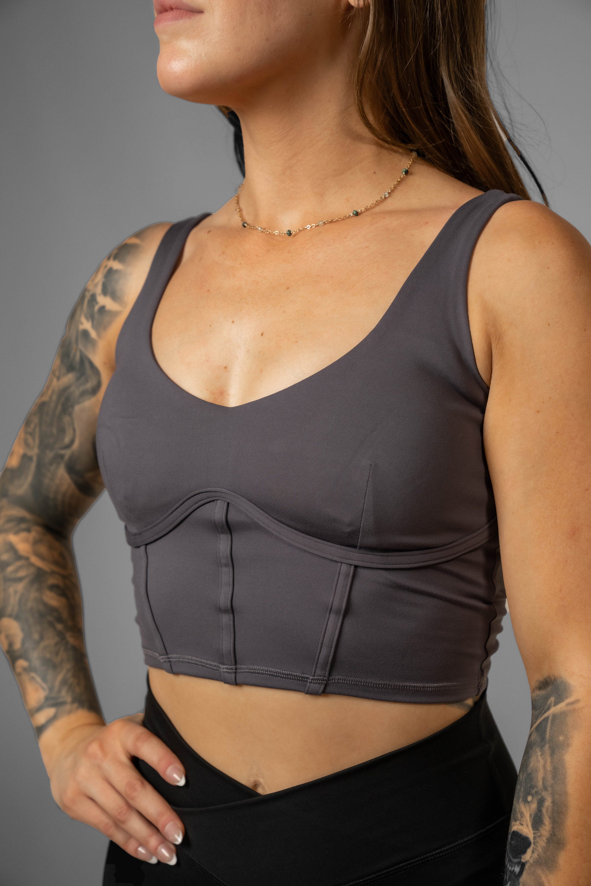 Sculpting Corset Crop Tank Top for Women - Slimming Workout Top for Yoga, Gym & Fashion Layering