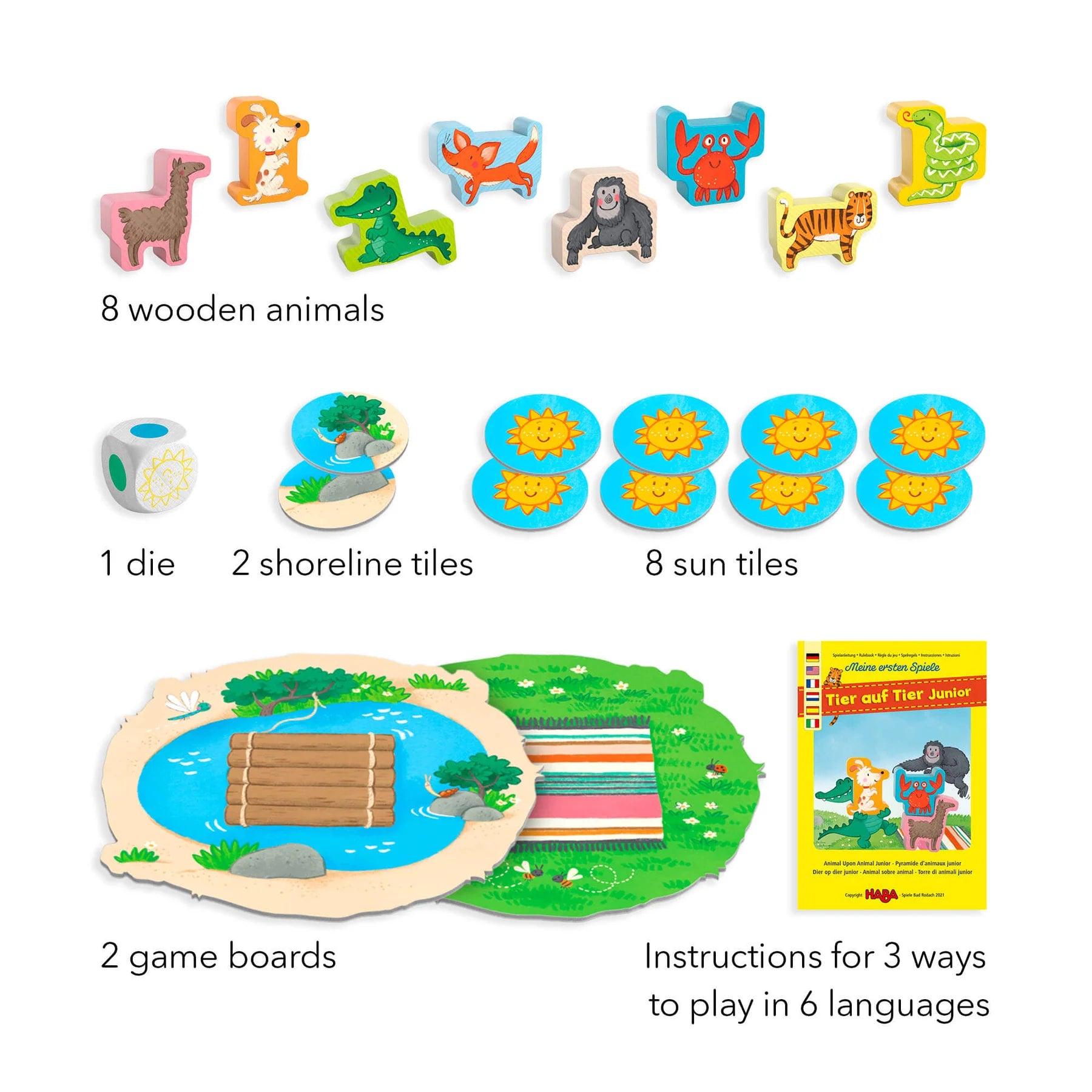 Animal Upon Animal Stacking Game - Fun Wooden Animal Balancing Game for Kids & Family - Perfect for Preschool Learning, Party Games & Family Bonding Time