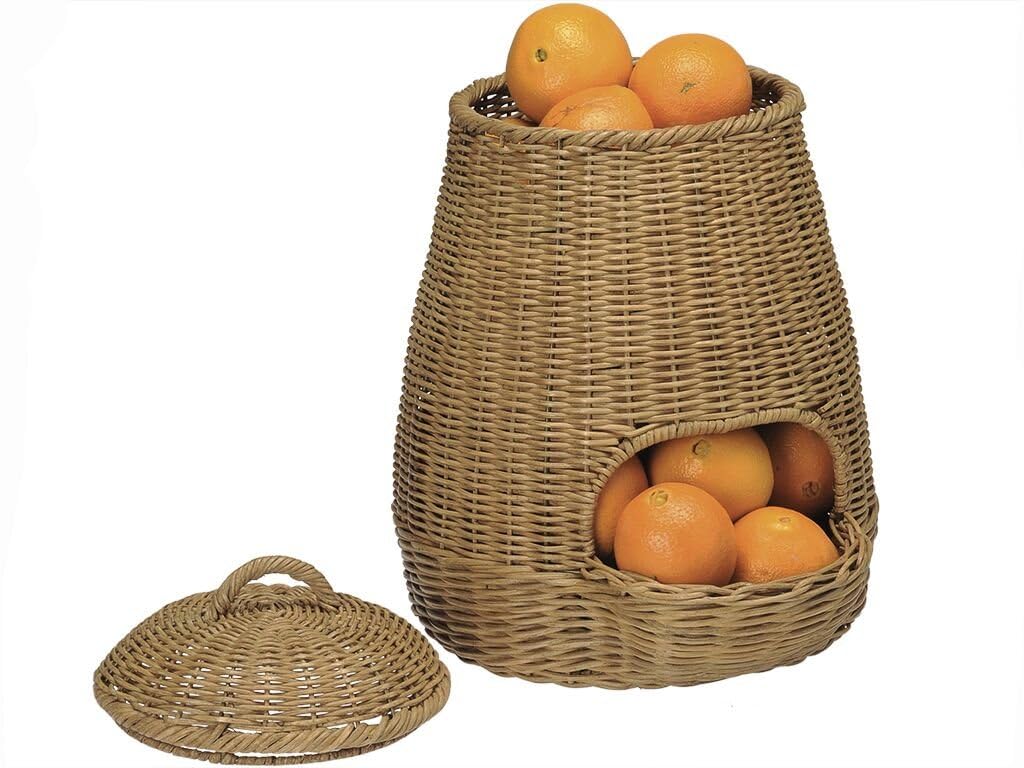 KOUBOO 1020029 Large Brown Potato Basket - Rustic Farmhouse Style Storage Basket for Potatoes, Onions, Vegetables - Perfect for Kitchen Pantry, Farmhouse Decor, and Farmers Market Display