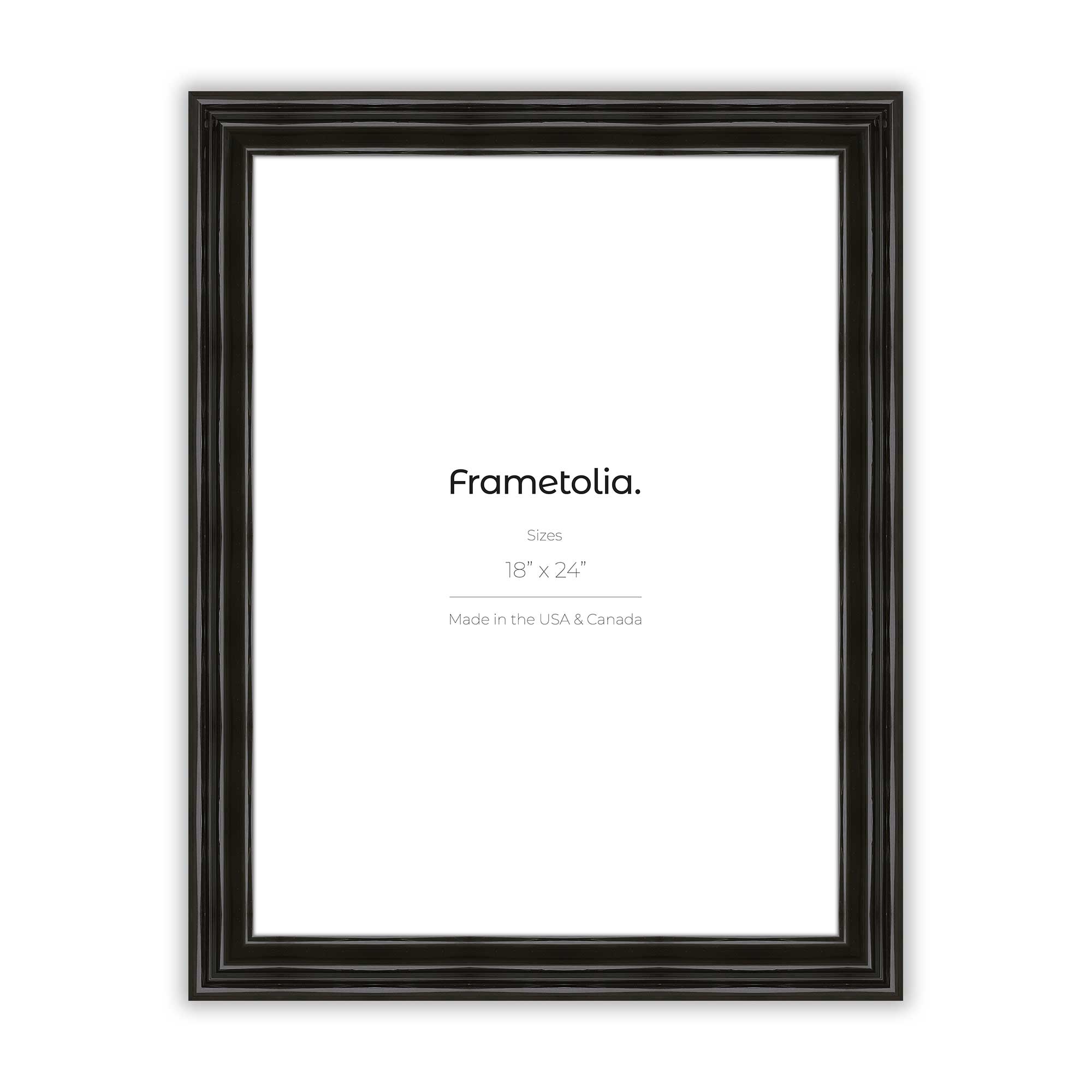 Custom Printed Electric Black Gloss Frame - Personalized Photo Frame for Home Decor, Office Desk, or Gift Giving
